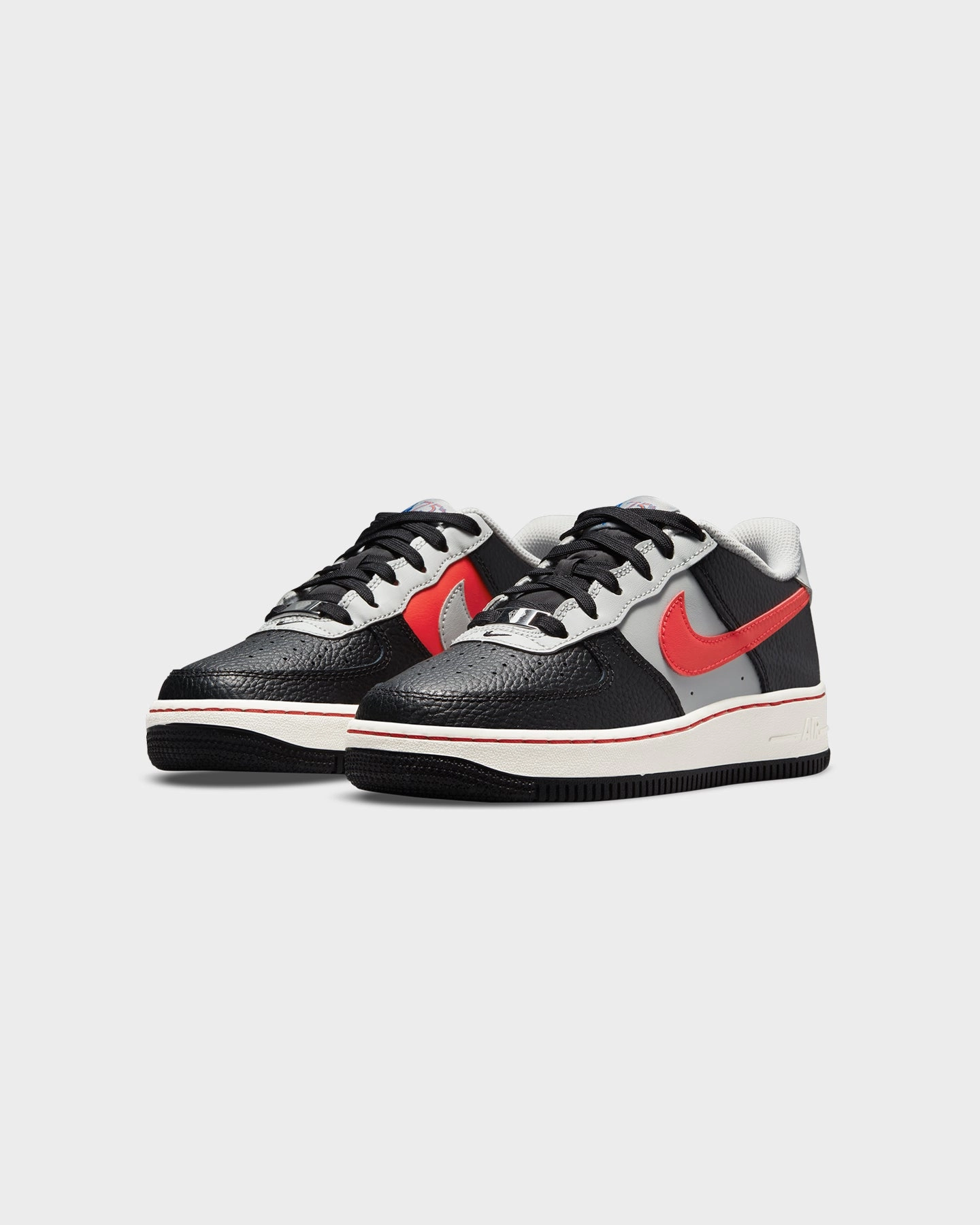 Nike Kids' Air Force 1 LV8 EMB (GS) Black/Chile Red Minimal Build