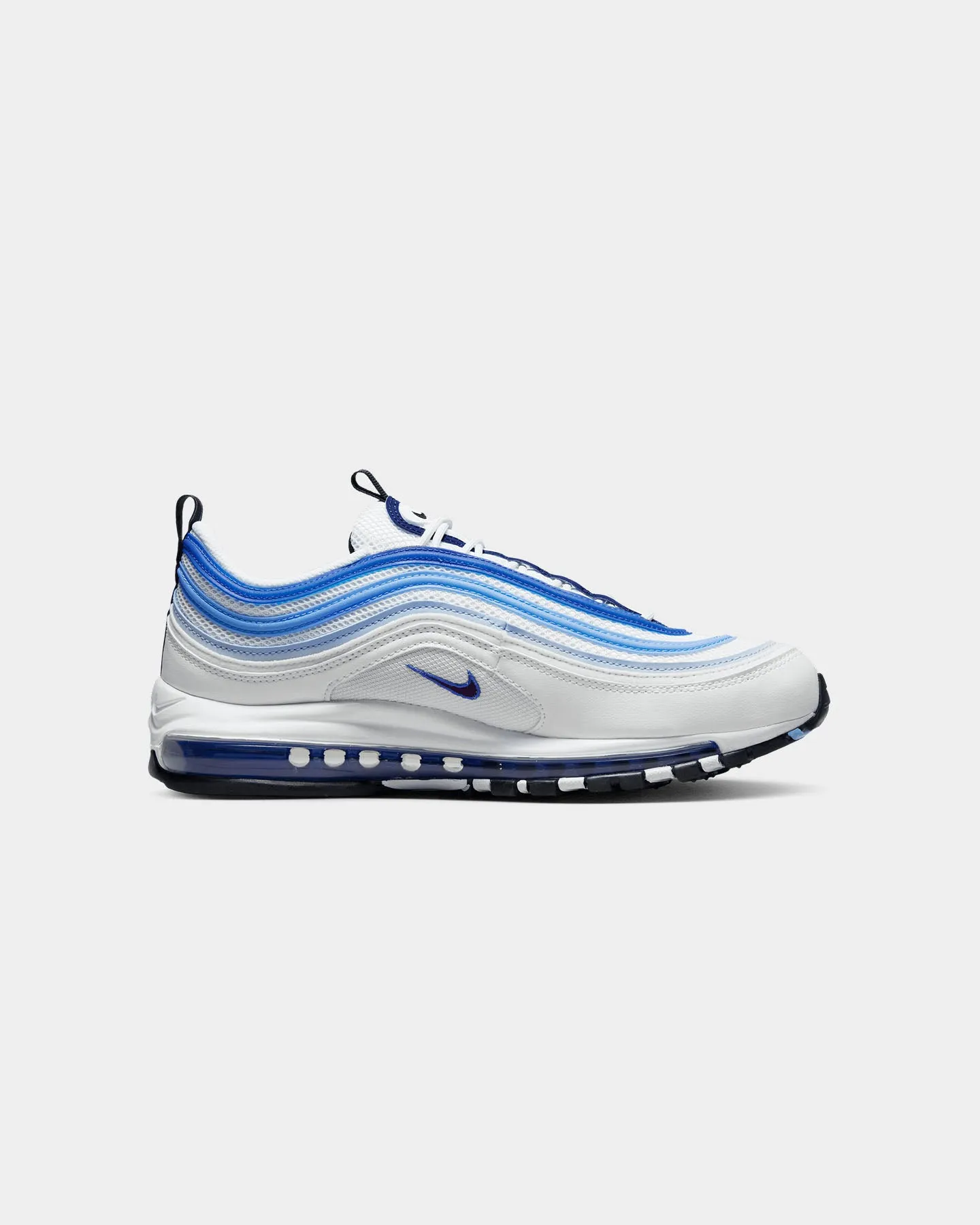Flexible stability Stylish Silhouette Nike Air Max 97 White/Black- Psychic Blue-University Blue