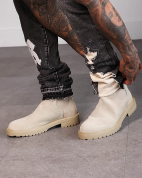 serious hikers' equipment moccasins Saint Morta Chunky Chelsea Boot Light Stone