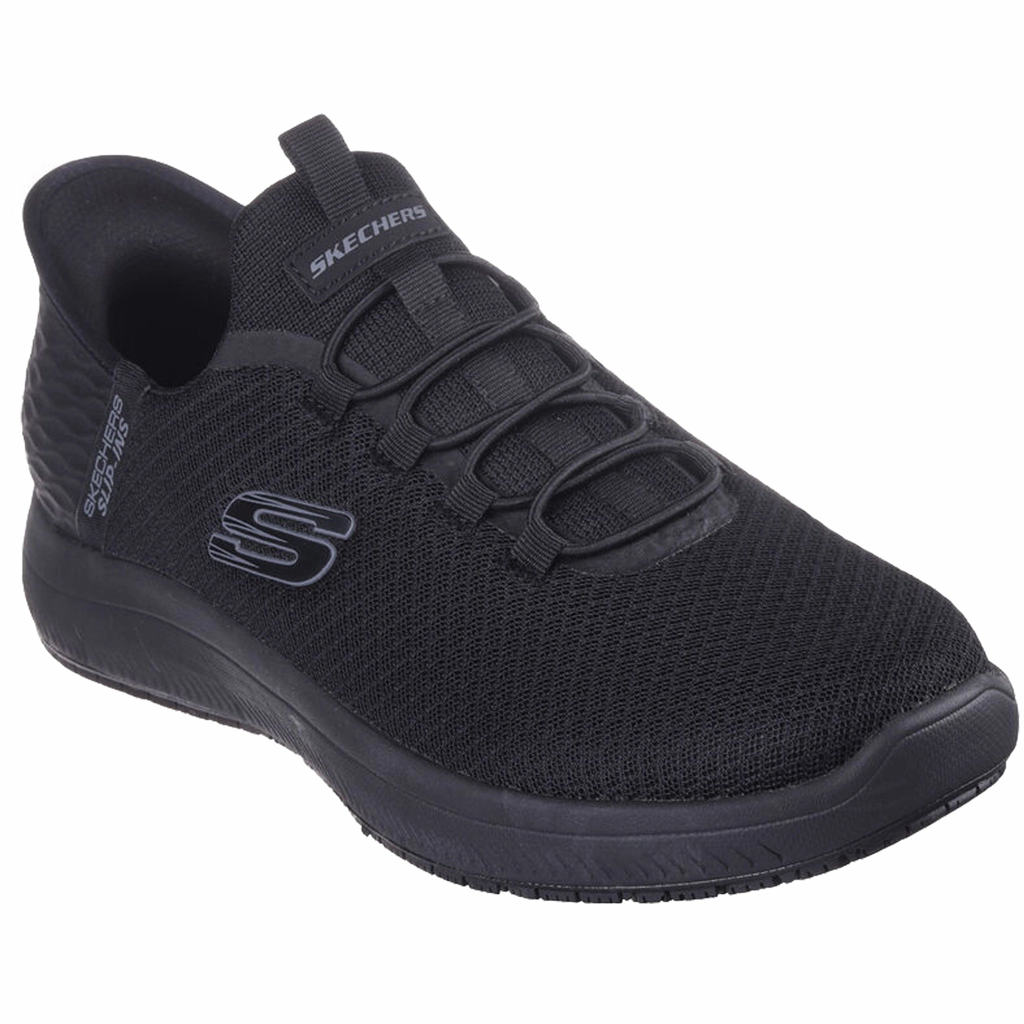 Skechers Men's 200205 Summits SR Colsin Black Slip-ins Work Shoes Feet Relief Durable Lining