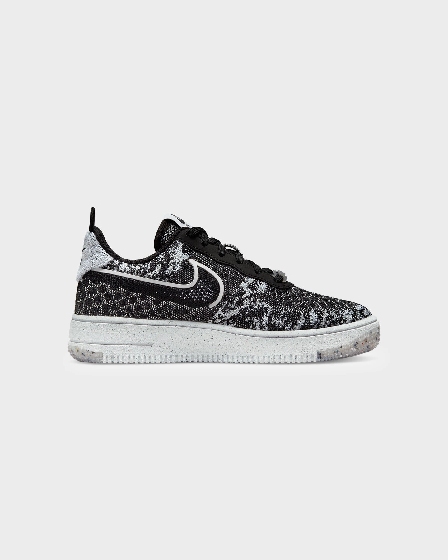 Nike Kids' Air Force 1 Crater Flyknit Next Nature (GS) Black/Black Non Compression Upper