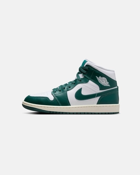 Jordan Women's Air Jordan 1 Mid "Oxidised Green" White/Oxidized Green workers'