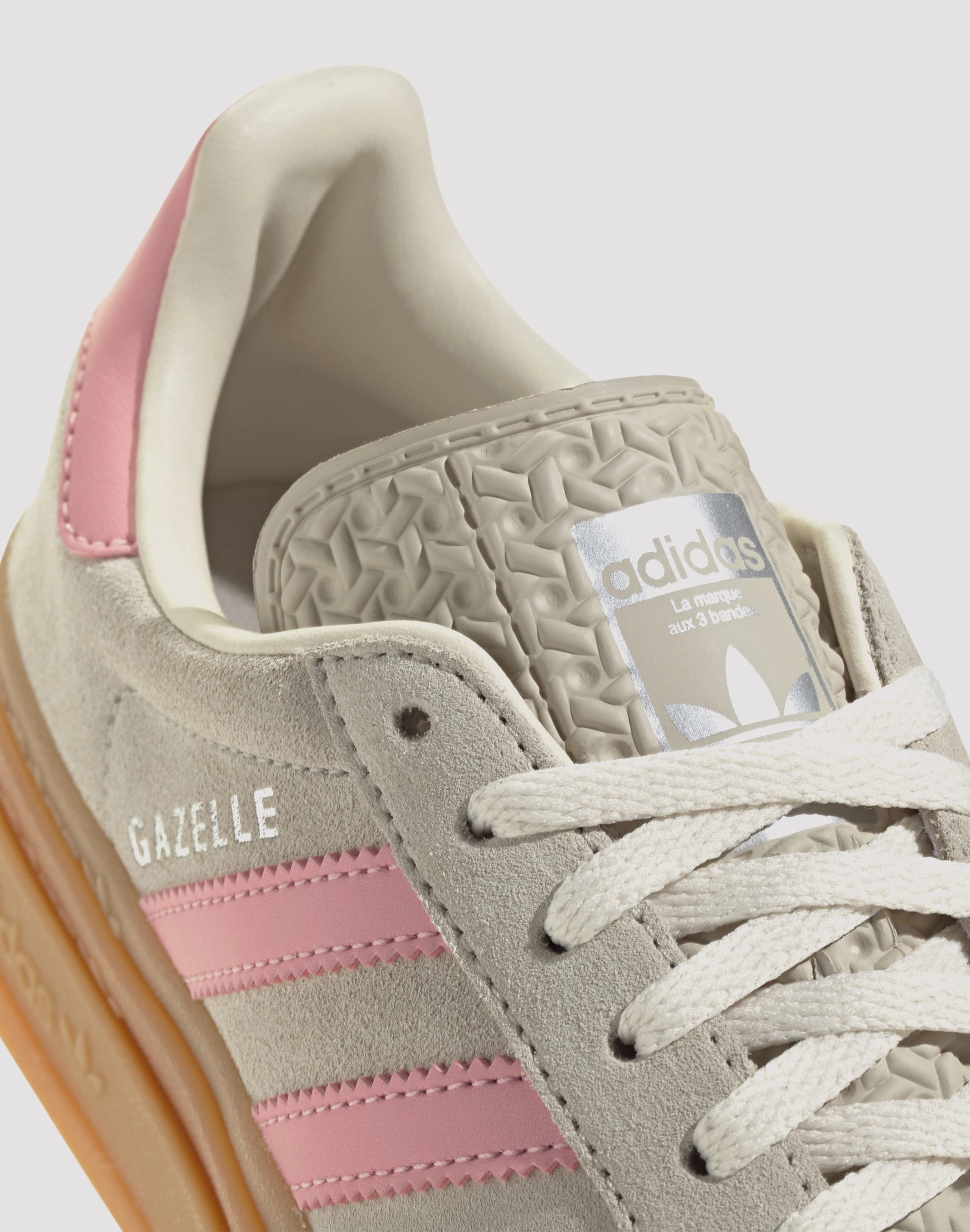 Adidas Originals Gazelle Bold Grade School Girls' "Wonder Alumina/Semi Pink Spark/Cream White" Grounded Footing Agility Fit
