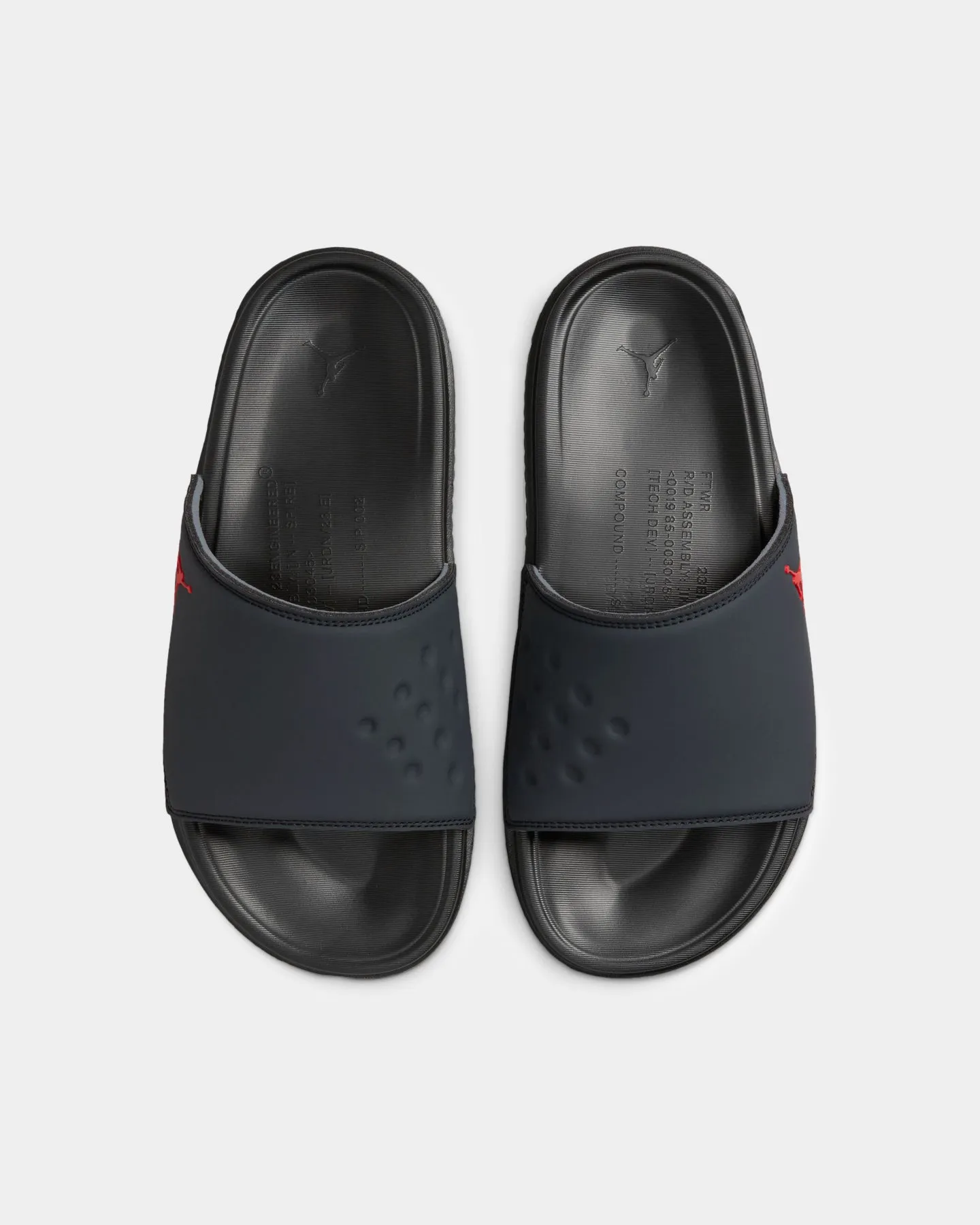 Jordan Play Slides Anthracite/University Red Ultimate Ease Optimal Flexibility