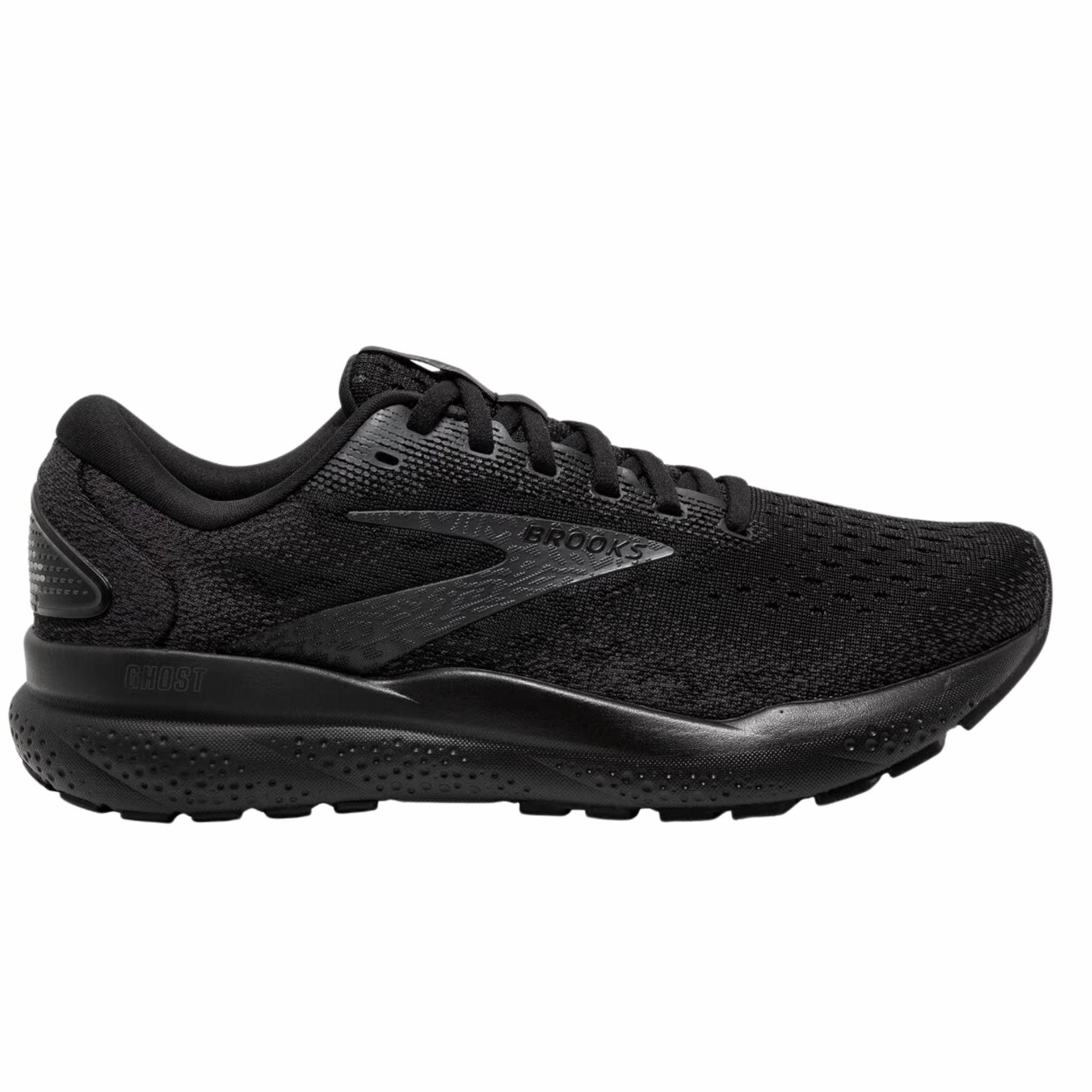 Compression Resistant Collar Structured performance Brooks Men's 110418 020 Ghost 16 Black Black Ebony Cushion Support Running Shoes