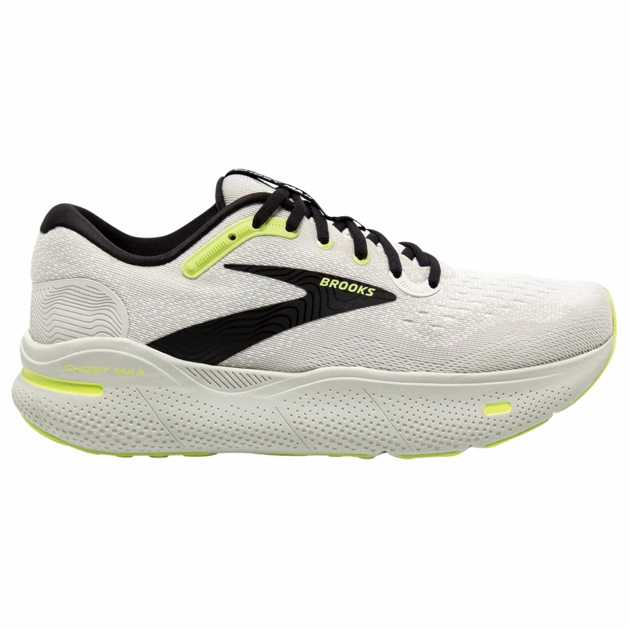 Sporty arch Cushioned Insole Brooks Men's 110406 071 Ghost Max Grey Black Sharp Green Cushion Running Shoes