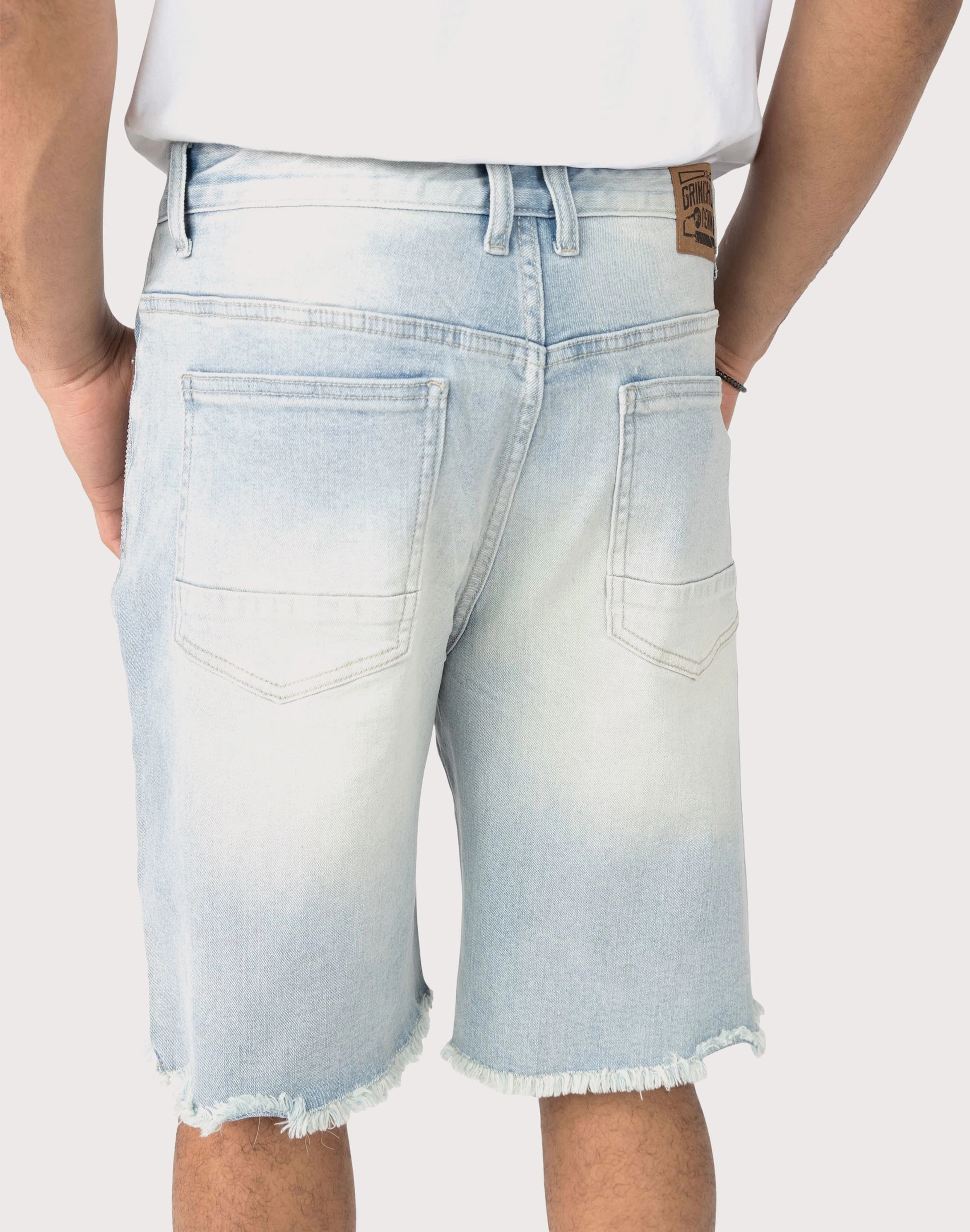 Grindhouse Rhinestone Denim Shorts Traction Grip Technology men