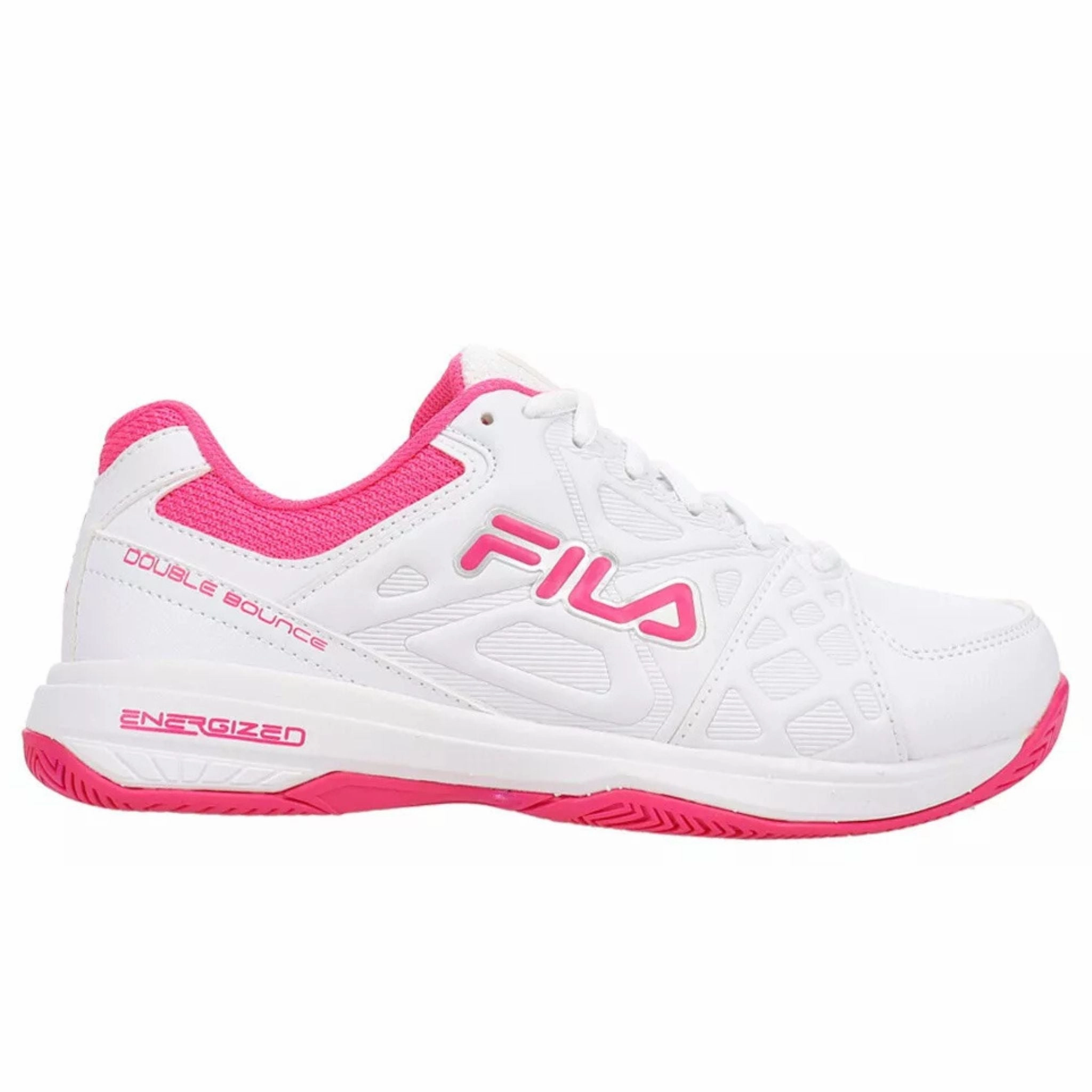 Anatomical Contour Shape Modern Cushioning Fila Women's 5PM00606 154 Double Bounce 3 White Pink Pickleball Shoes