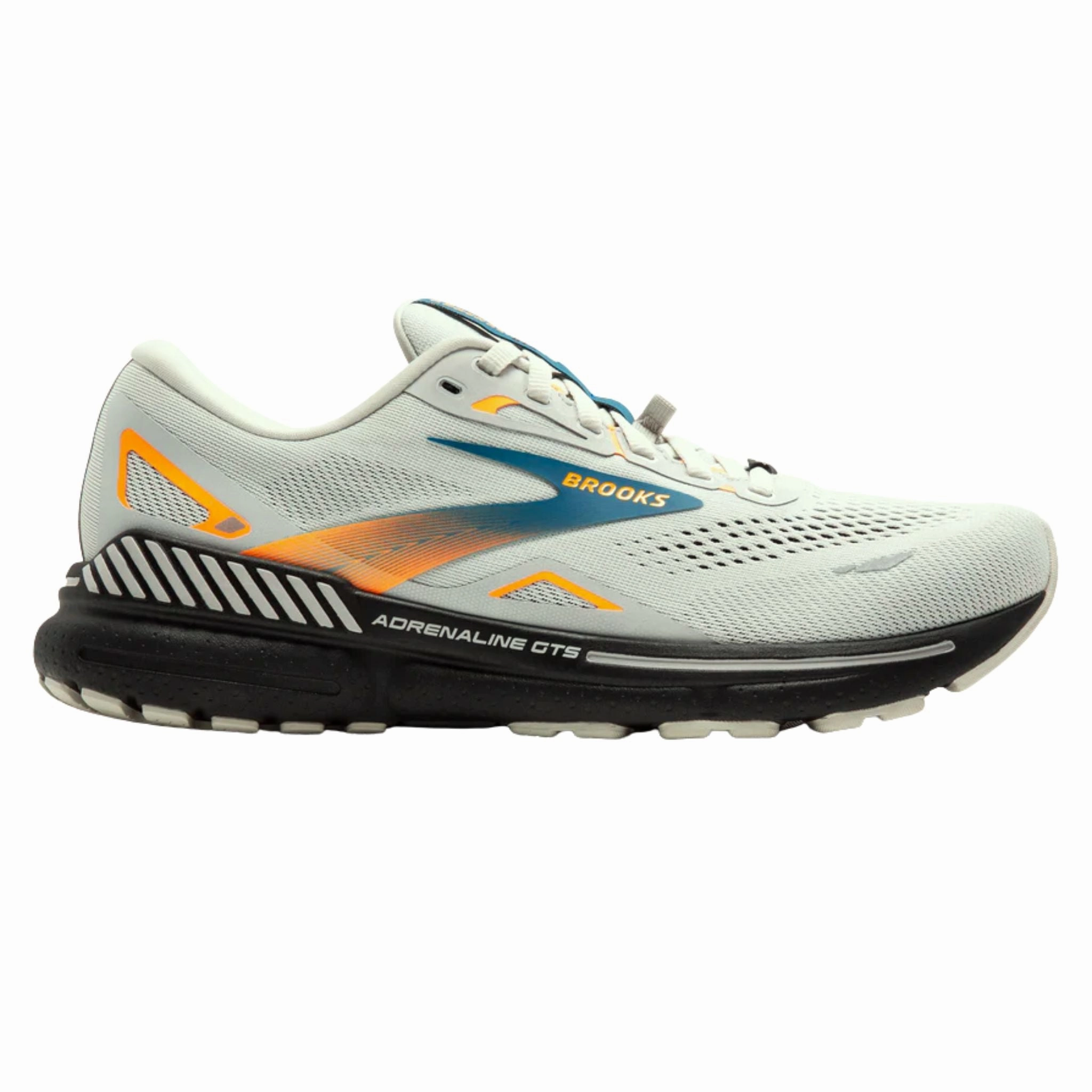Brooks Men's 110424 071 Adrenaline GTS 23 GTX Oyster Mushroom Orange Blue Cushion Support Waterproof Running Shoes Multidirectional Flex Multi Outfit