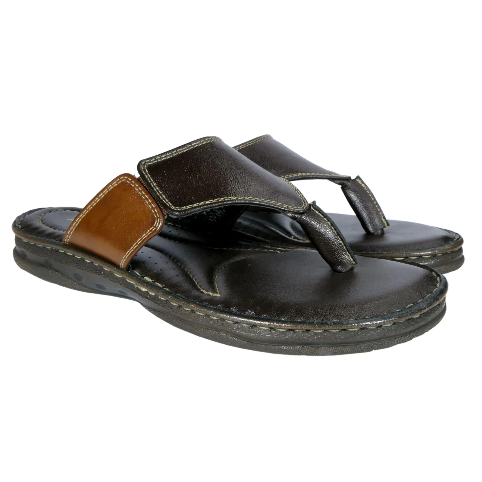 Abrasion resistant AM PM Genuine Leather Men's Daily Wear Slippers