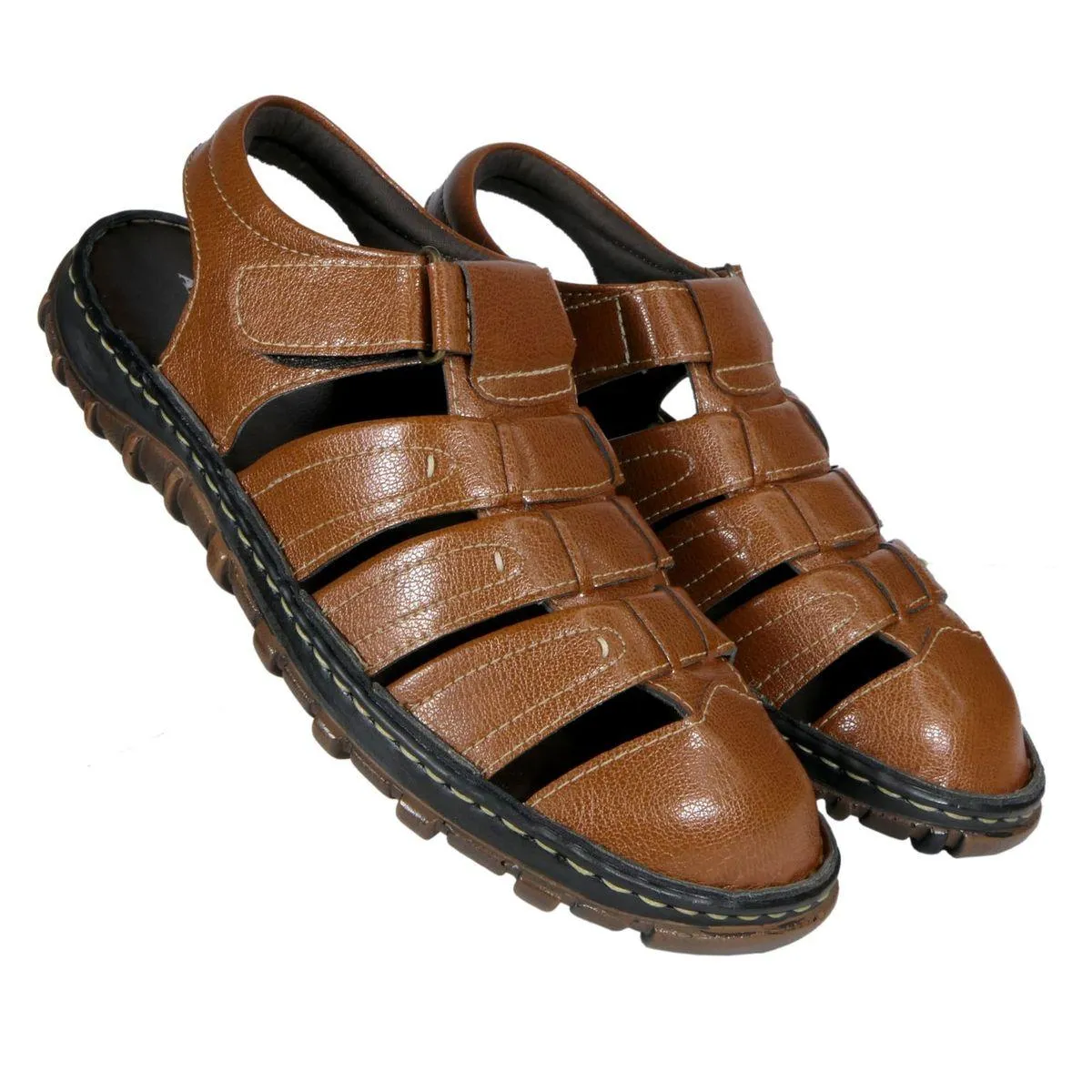 AM PM Men's Daily wear Leather Sandals Textured All-purpose stability