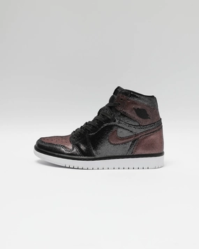Jordan Women's Air Jordan 1 Hi OG Fearless Black/Rose Gold cool kids' designs Recycled Outsole Components
