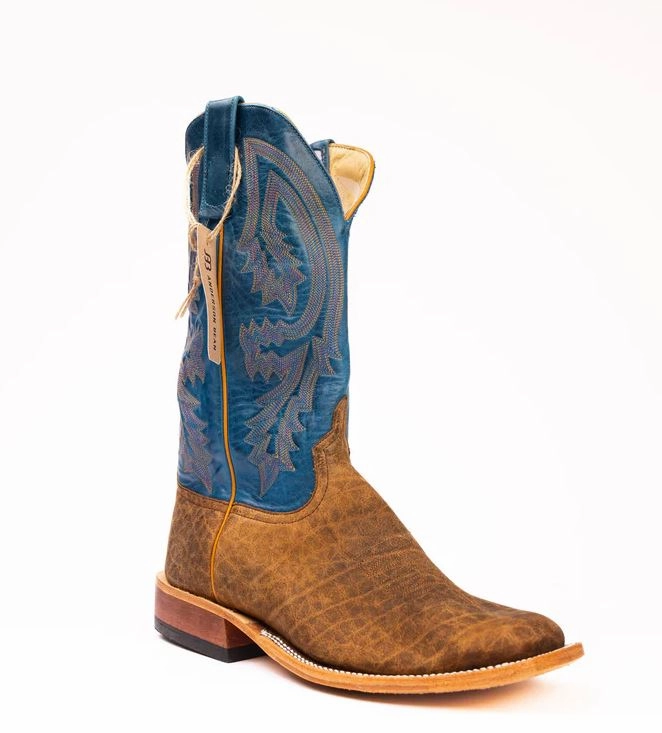 sporty user Non Slip Lace Lock Anderson Bean Natural Brahma Bison with Sky Blue Top S5003