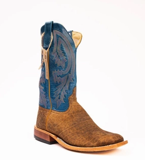 sporty user Non Slip Lace Lock Anderson Bean Natural Brahma Bison with Sky Blue Top S5003