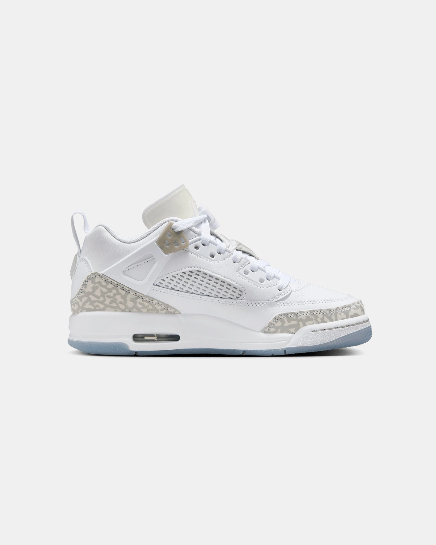 Vegan Material Options Jordan Kids' Spizike Low (GS) White/Neutral Grey-Metallic Silver