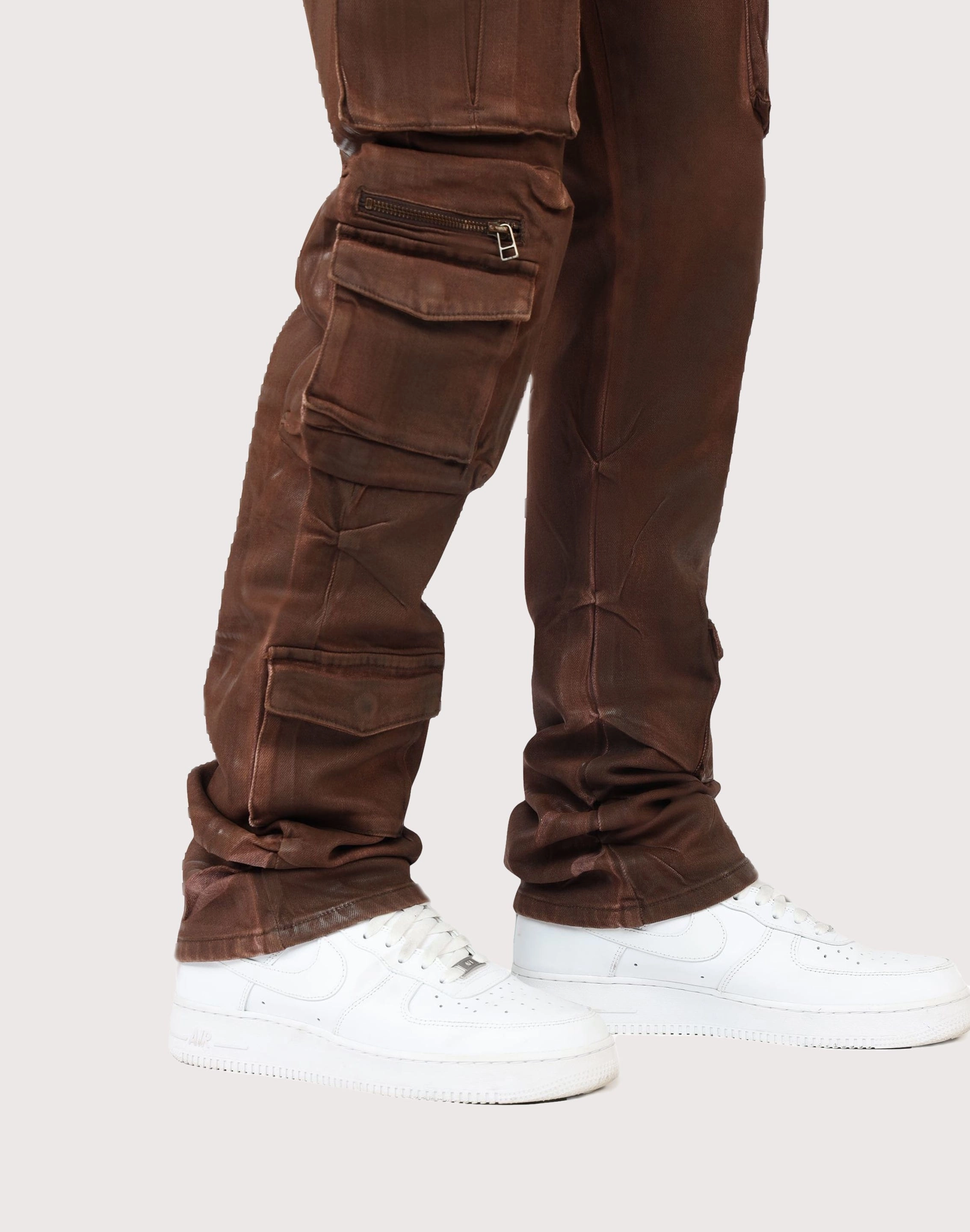 Grindhouse Straight Fit Waxed Cargo Jeans Anti Fatigue Footbed