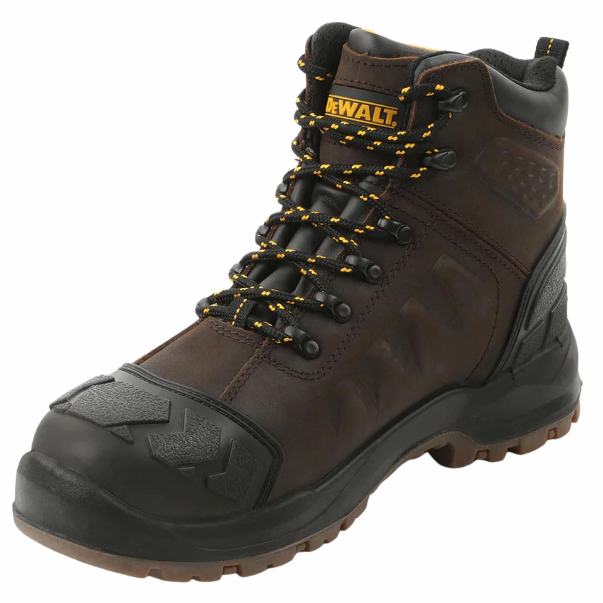 Anti   Microbial DEWALT Men's DXWP10051 Hadley Brown Waterproof Steel Safety Toe Work Boots (EXTRA WIDE) Even Pressure Quick Grip