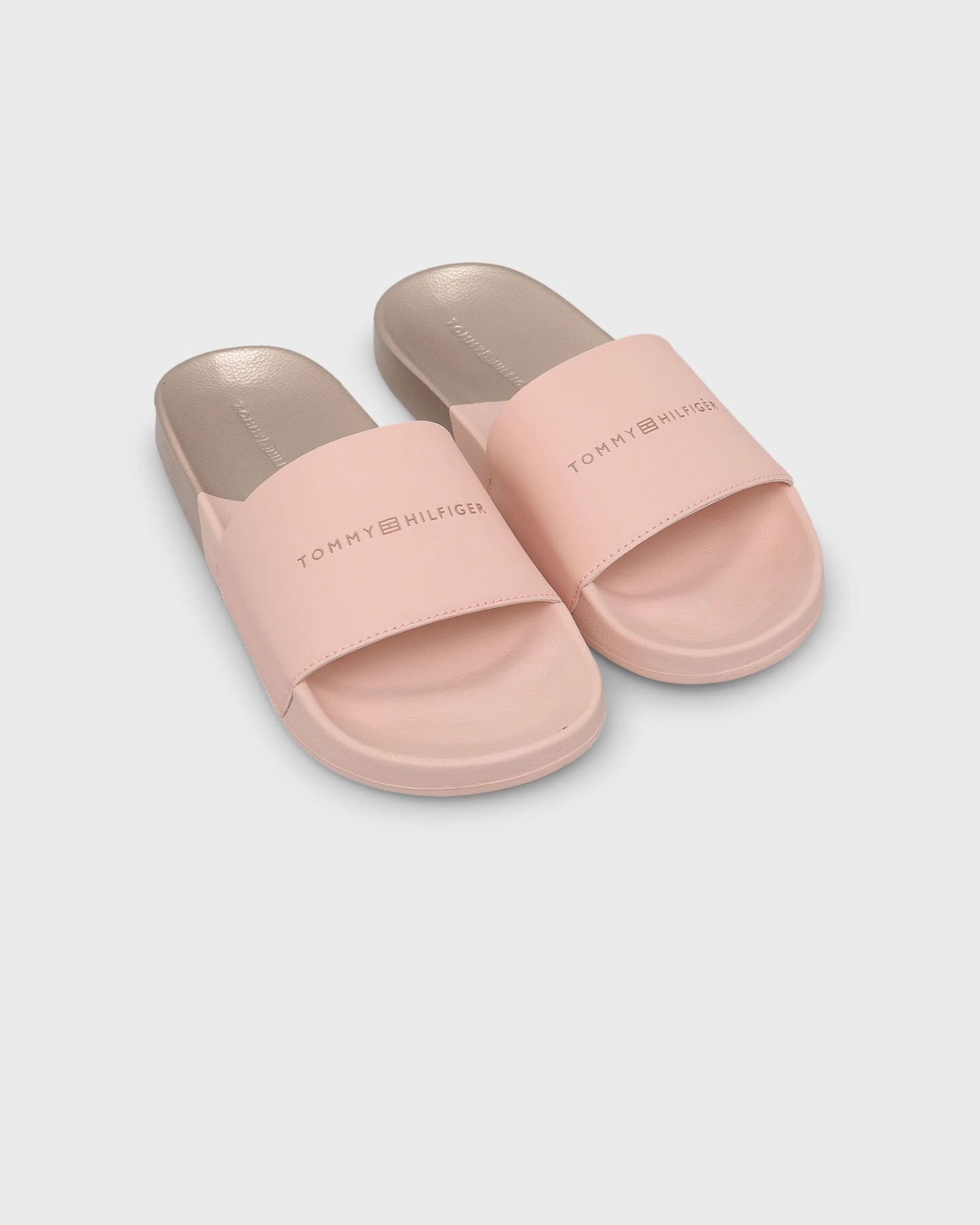 Dynamic support Animal Print Tommy Jeans Women's TH Metallic Pool Slides Sepia Pink