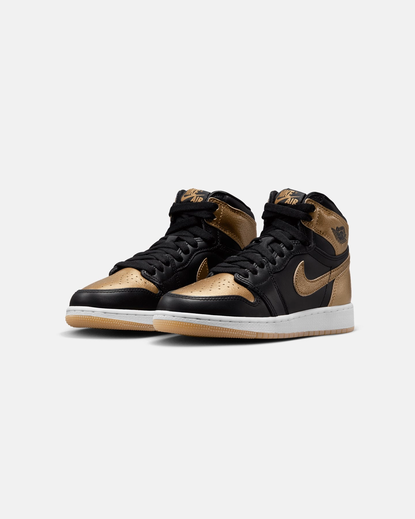 Athletic Sneakers Gym Performance Jordan Kids' Air Jordan 1 High OG  (GS)"Metallic Gold" Black/Metallic