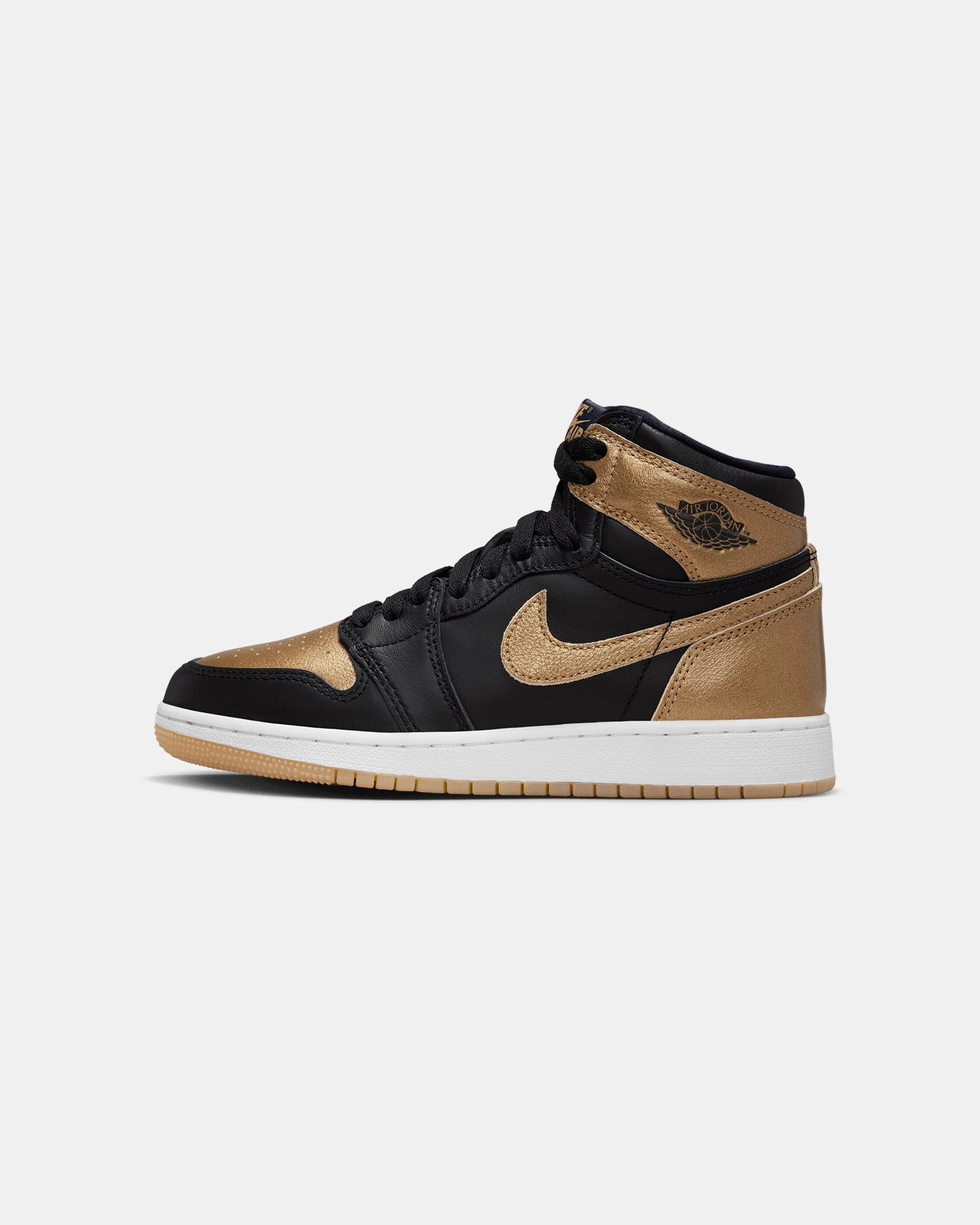 Multi Layer Midsole Jordan Kids' Air Jordan 1 High OG  (GS)"Metallic Gold" Black/Metallic