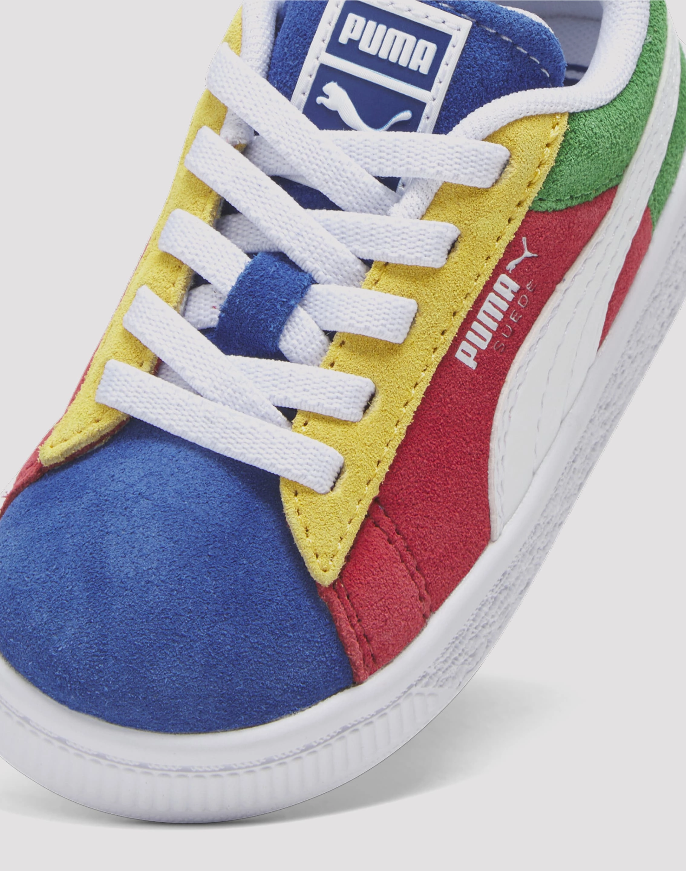 Puma Suede XXI Primary Toddler Boys' "Red/Green/Blue" Molded Midsole Youth Training Fit