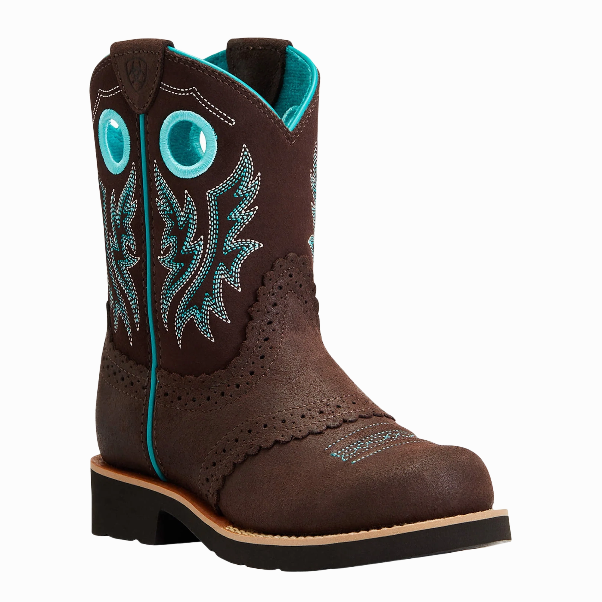 Ariat? Girl's Fatbaby? Cowgirl Royal Chocolate & Fudge Boots 10042537 Bold Red