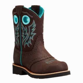 High Traction All Day Wear Ariat? Girl's Fatbaby? Cowgirl Royal Chocolate & Fudge Boots 10042537