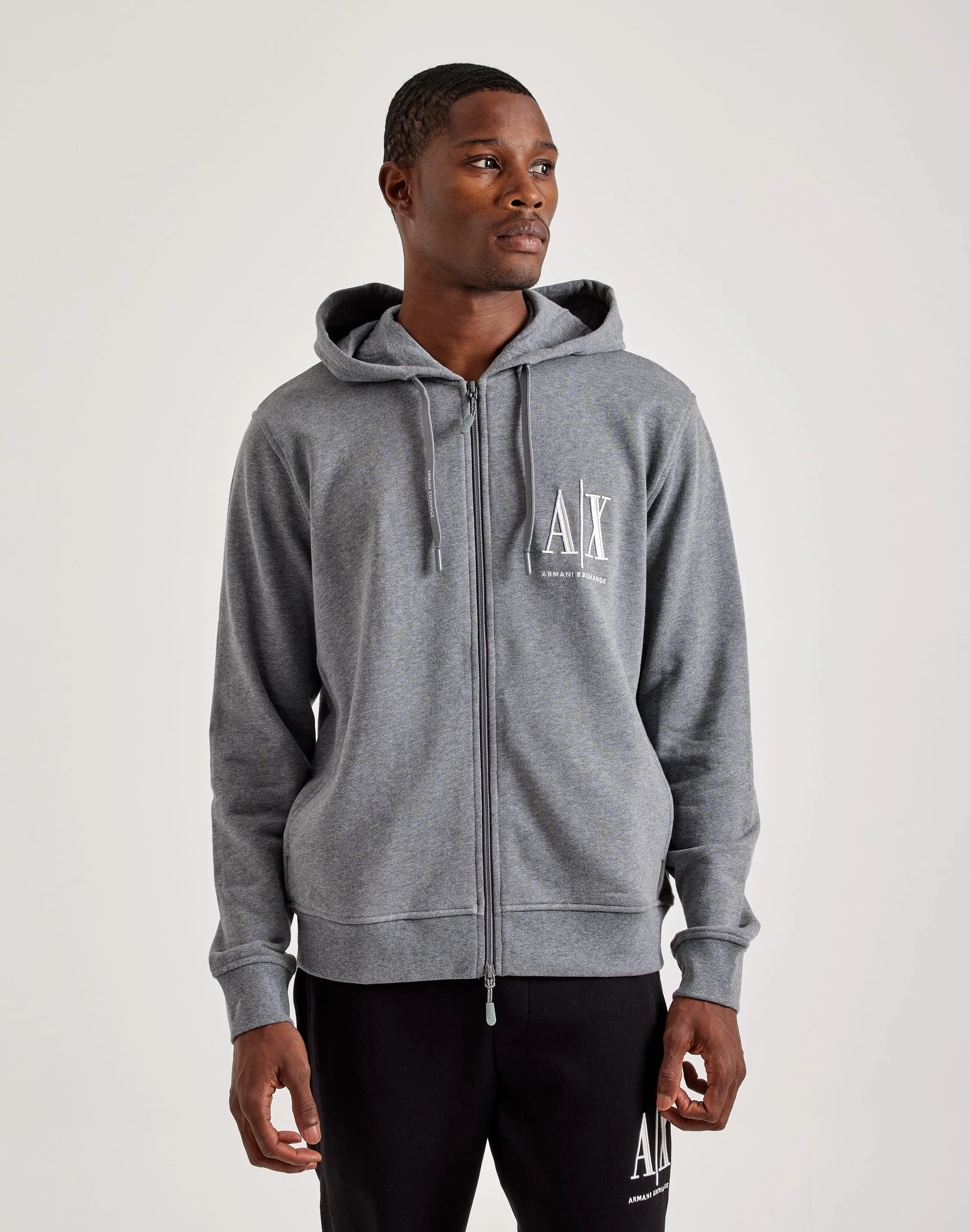 Shock Dampening Core Refined Armani Exchange Icon Logo Full-Zip Hoodie