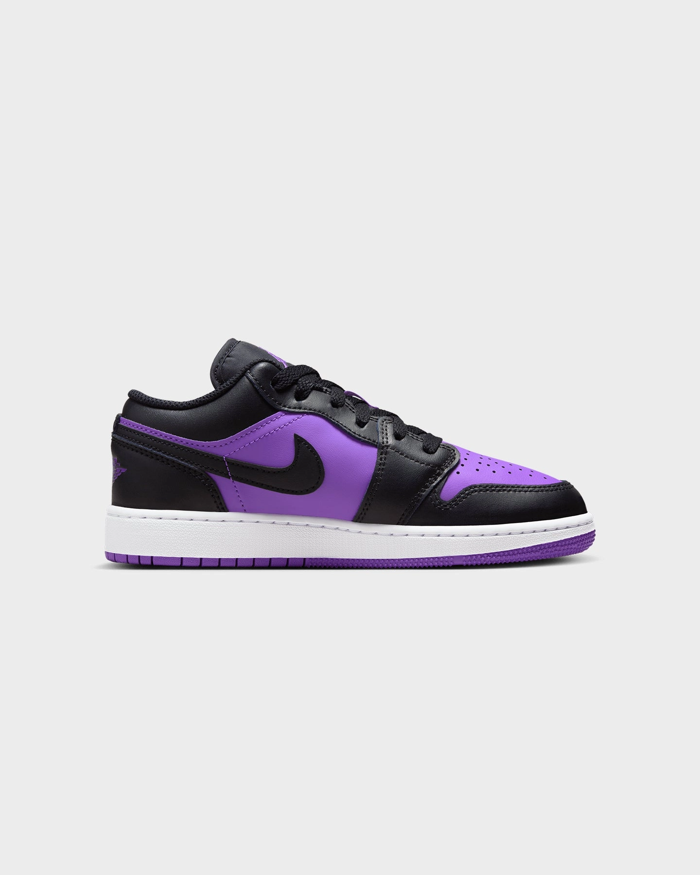 Jordan Kids' Air Jordan 1 Low BG "Black/Purple" Purple Venom/Black All Comfort Premium Technology