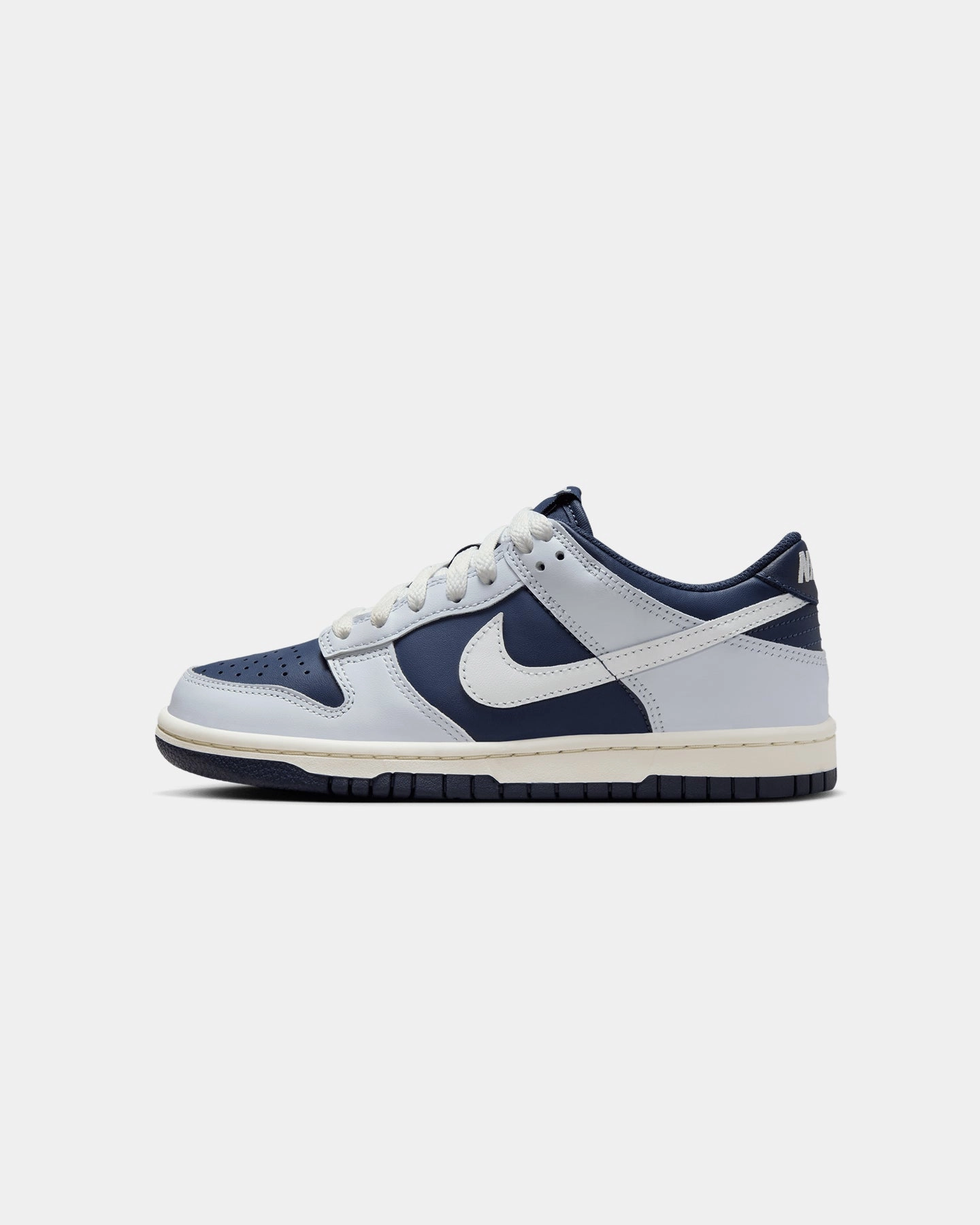 Nike Kids' Dunk Low BG (GS) Football Grey/Summit White/Midnight Navy Compression Molding