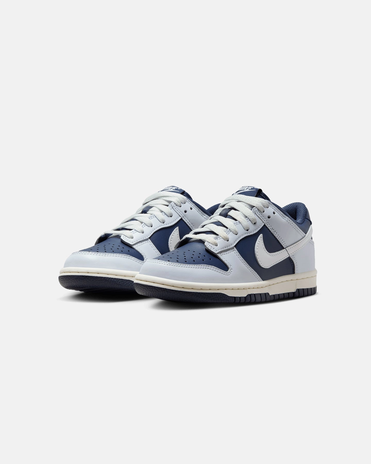 Abrasion Resistant Outsole Nike Kids' Dunk Low BG (GS) Football Grey/Summit White/Midnight Navy