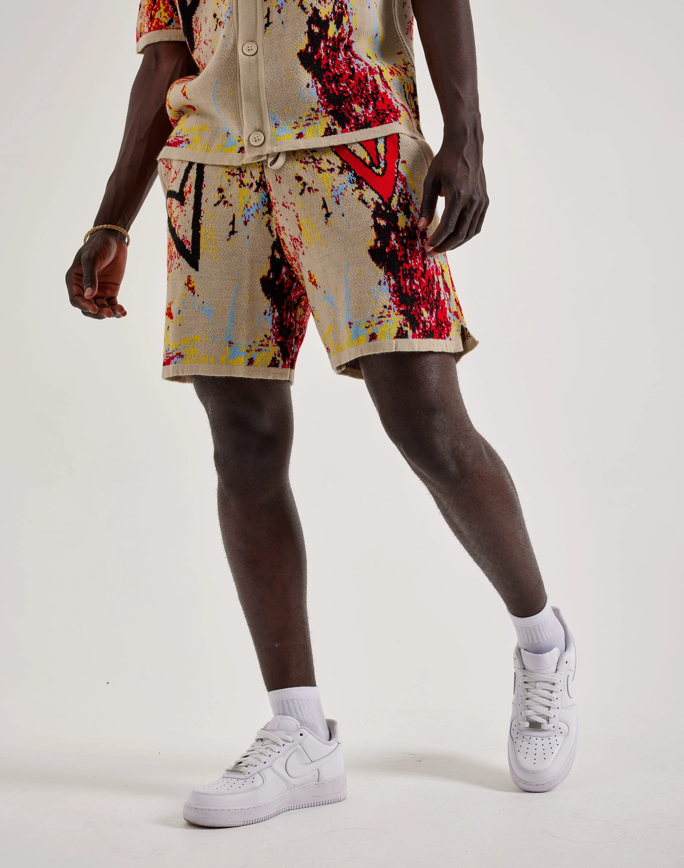 Chapter By Kohli Heart Paint Splatter Knit Shorts casual dressers' slip - ons performer