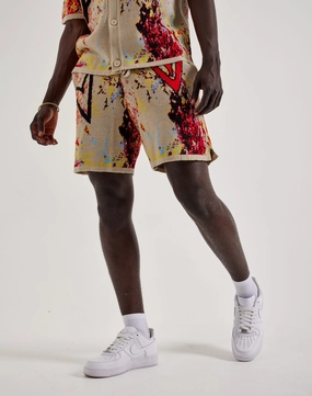 Chapter By Kohli Heart Paint Splatter Knit Shorts casual dressers' slip - ons performer