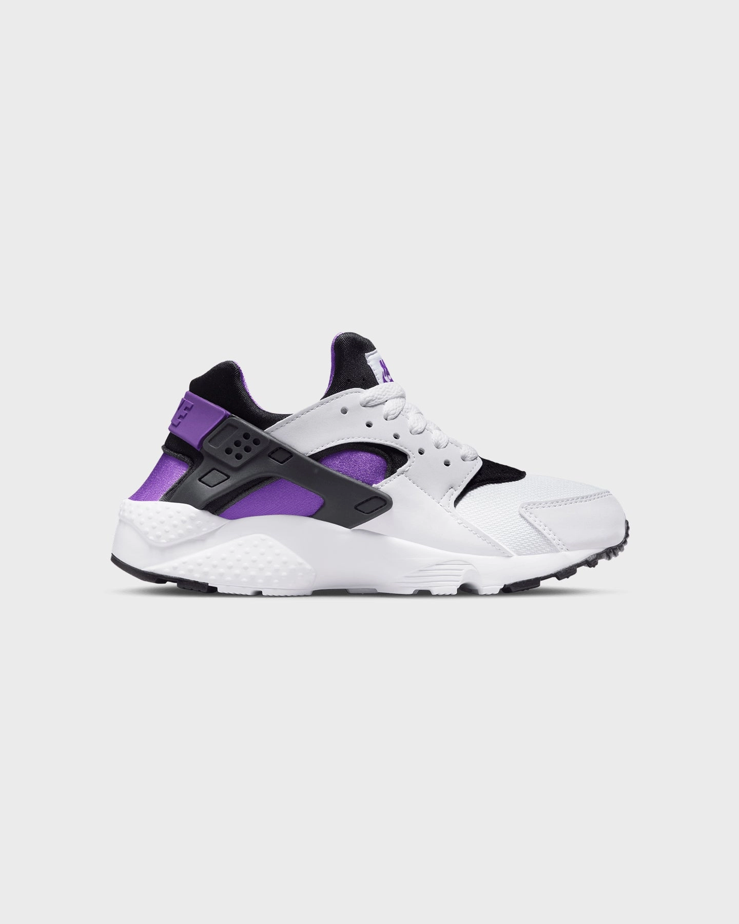 Nike Kid's Huarache Run (GS) White/Black Wear Anytime Adjustable Lace Closure