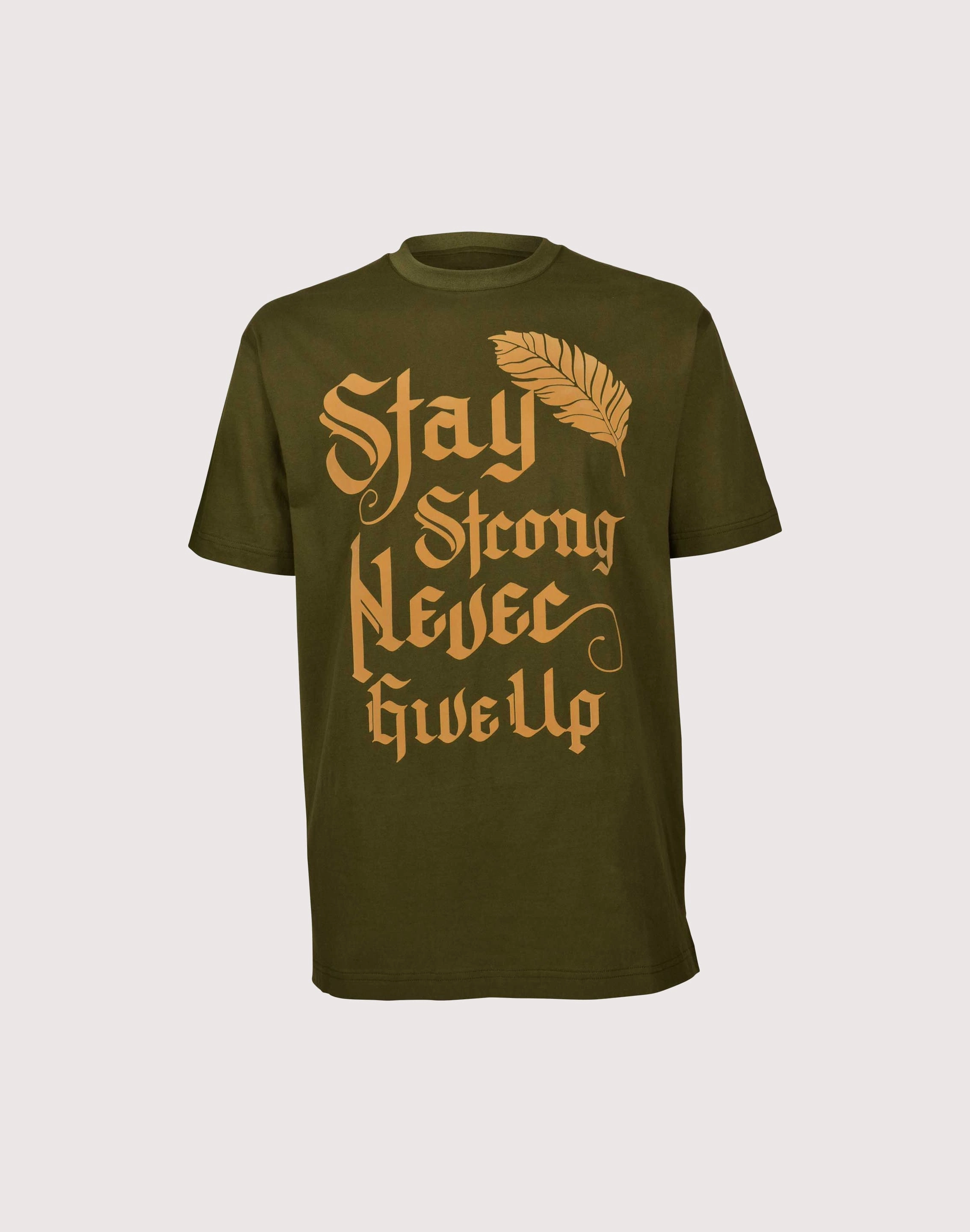 Responsive Cushioning System partygoers' sandals Blac Leaf Stay Strong Olive Tee