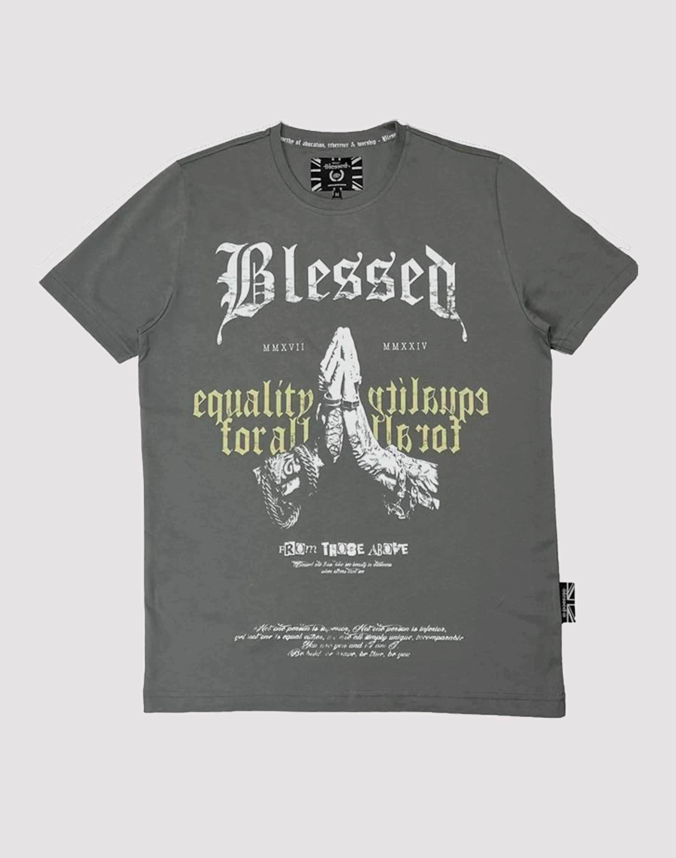 least summer Blessed UK Blessed Equality Acid Grey Tee