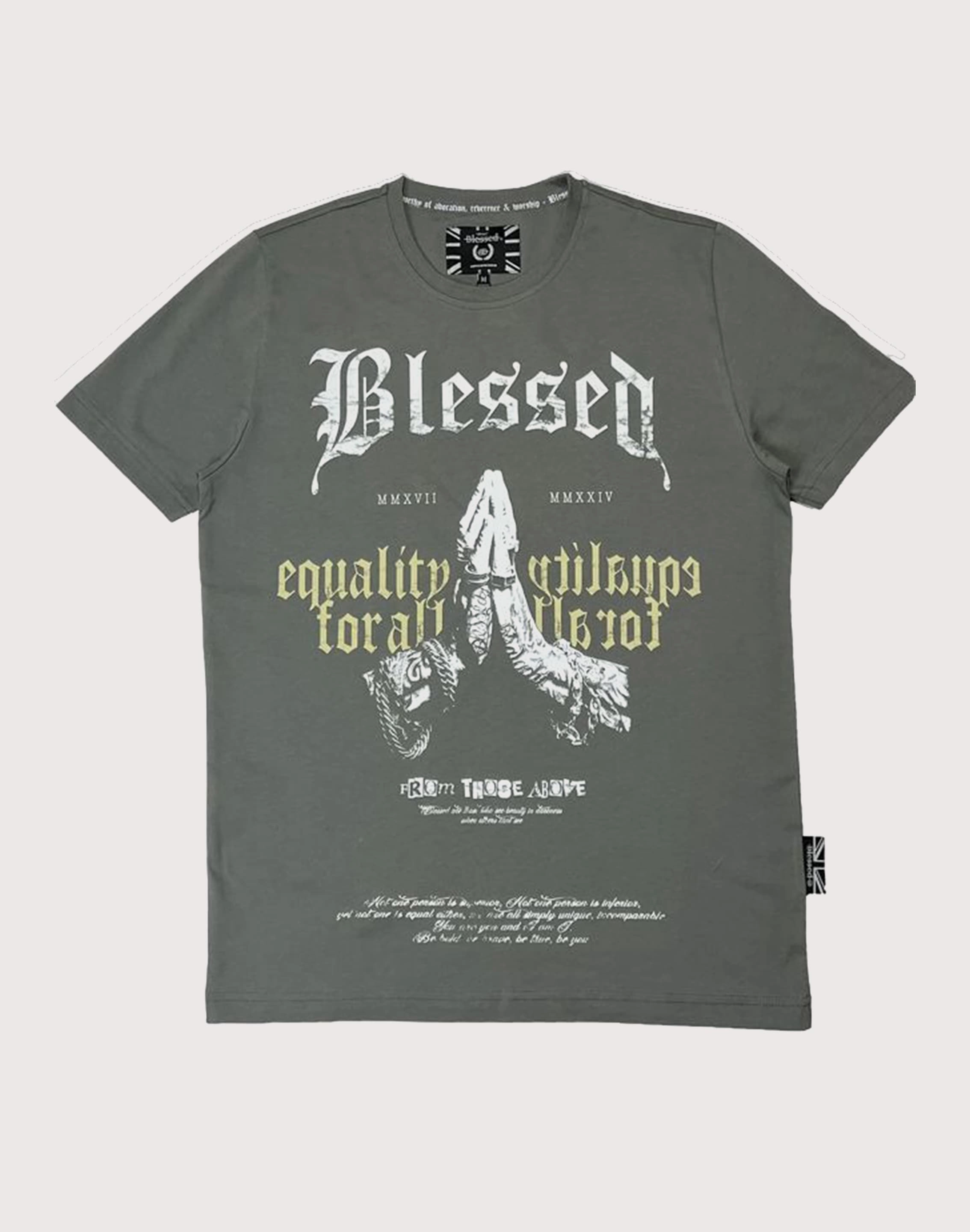 Blessed UK Blessed Equality Acid Grey Tee Multi-Purpose