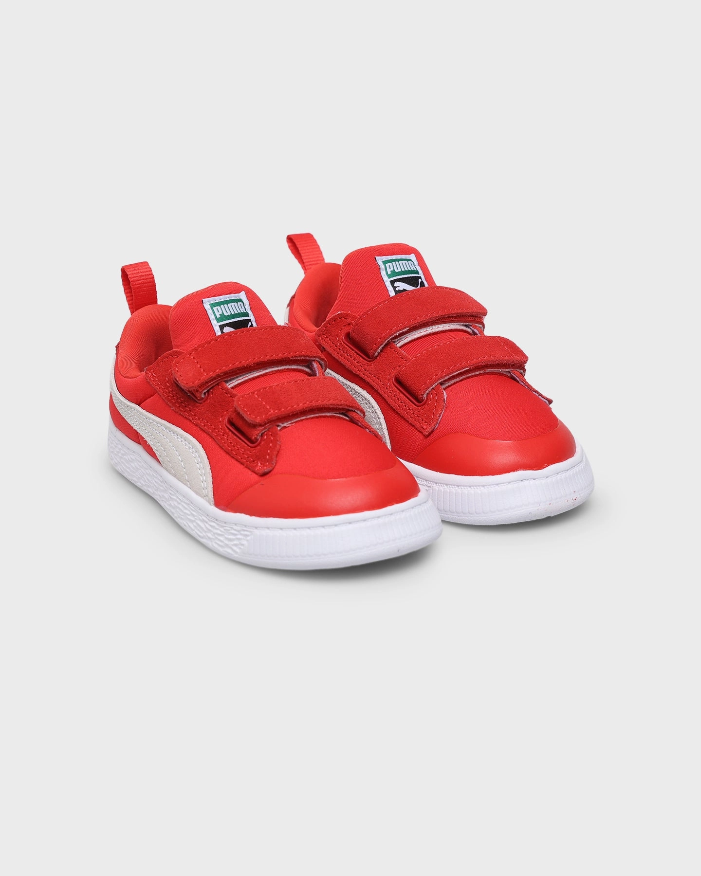 Puma Infant Suede Light Flex High Risk Red/Puma White Smooth Control Knit Fabric Construction