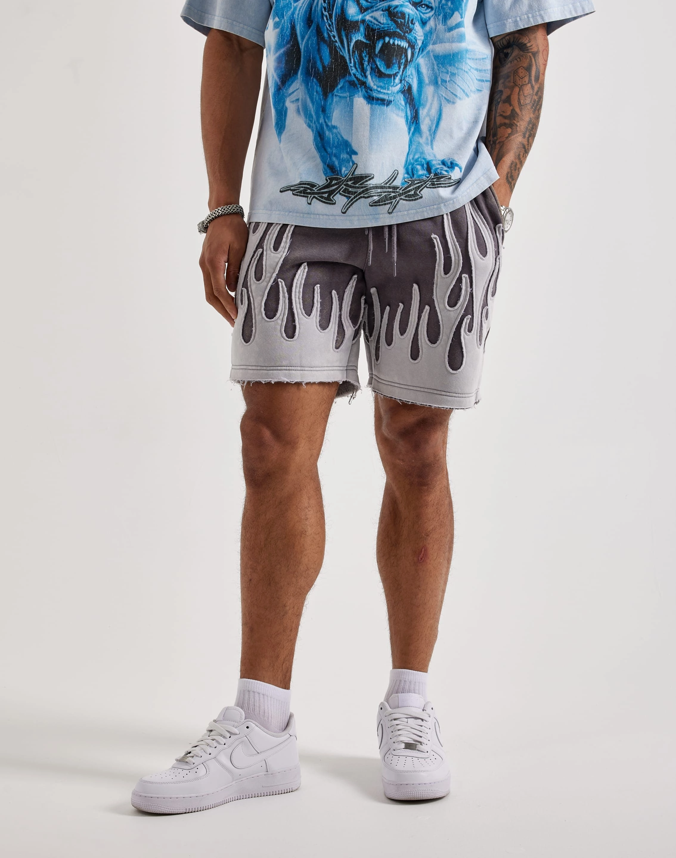 High-performance piece Smoke Rise Flame Fleece Shorts