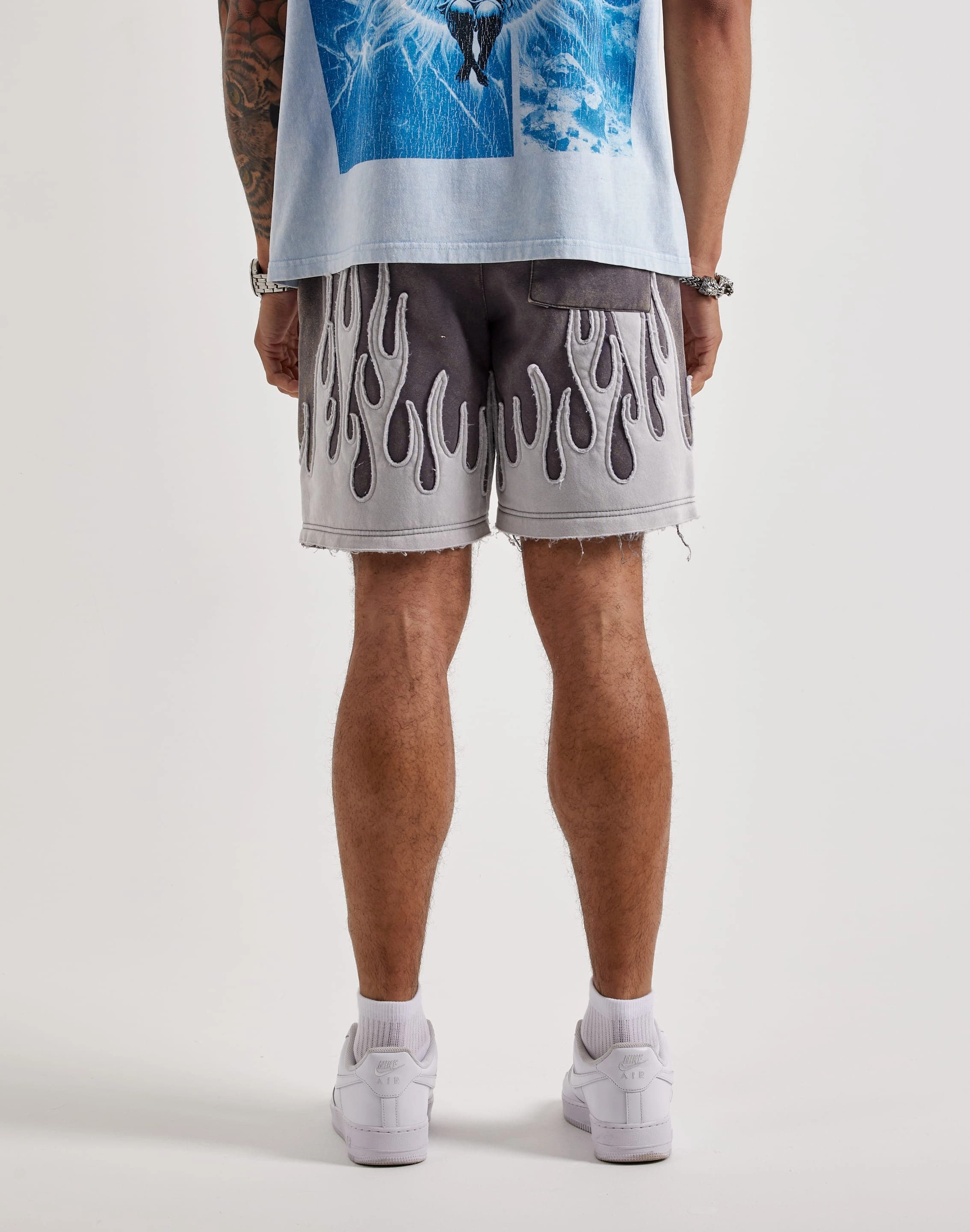 Reflective details Smoke Rise Flame Fleece Shorts