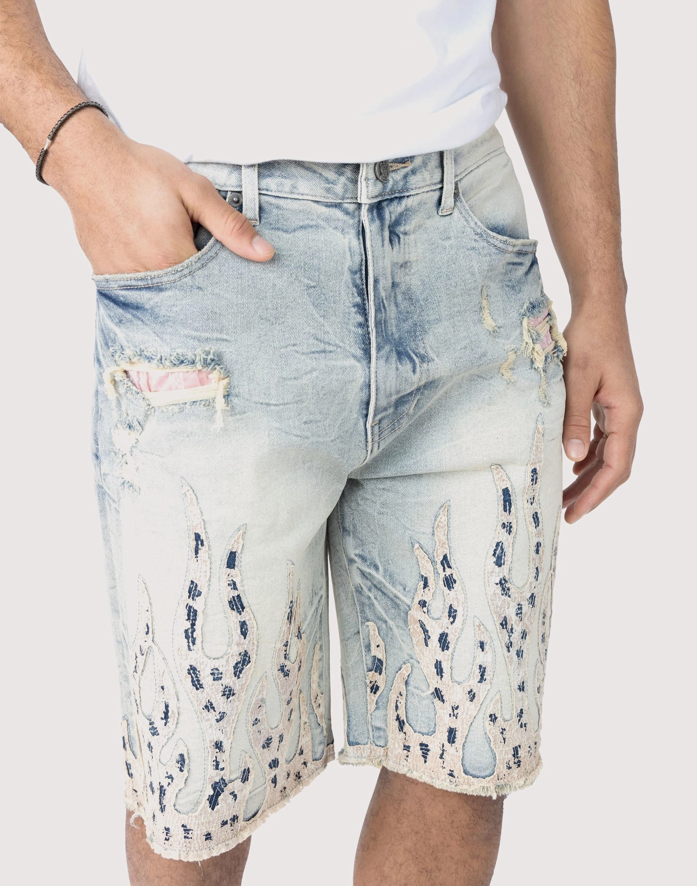 Non Constricting Fit Grindhouse Fray Flame Shorts