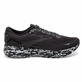 Brooks Men's 110393 004 Ghost 15 Ebony Black Oyster Cushion Neutral Running Shoes Perimeter Cushioning