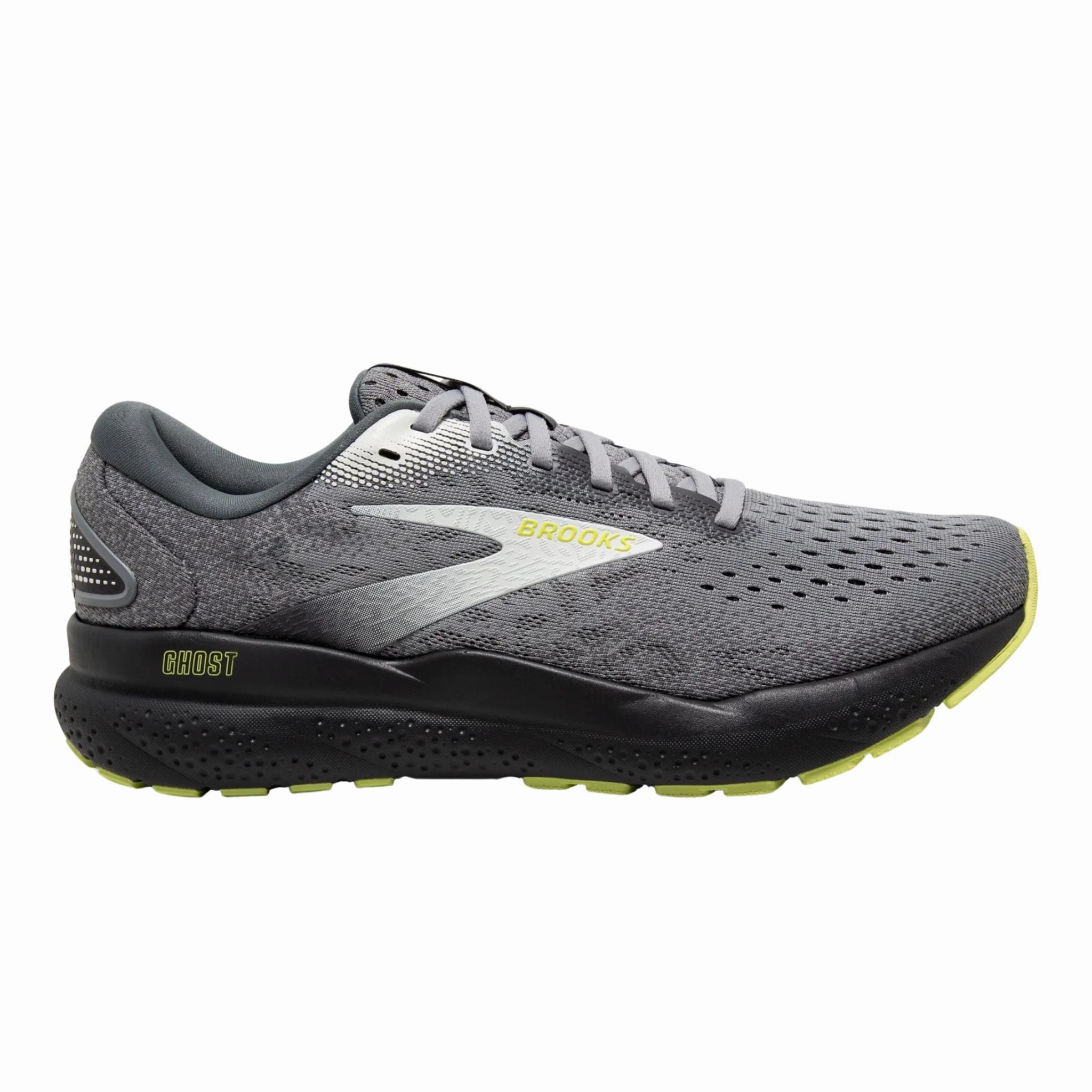 Brooks Men's 110418 040 Ghost 16 Primer Grey Lime Cushion Support Running Shoes (WIDE) Cushioning Cloud Tech