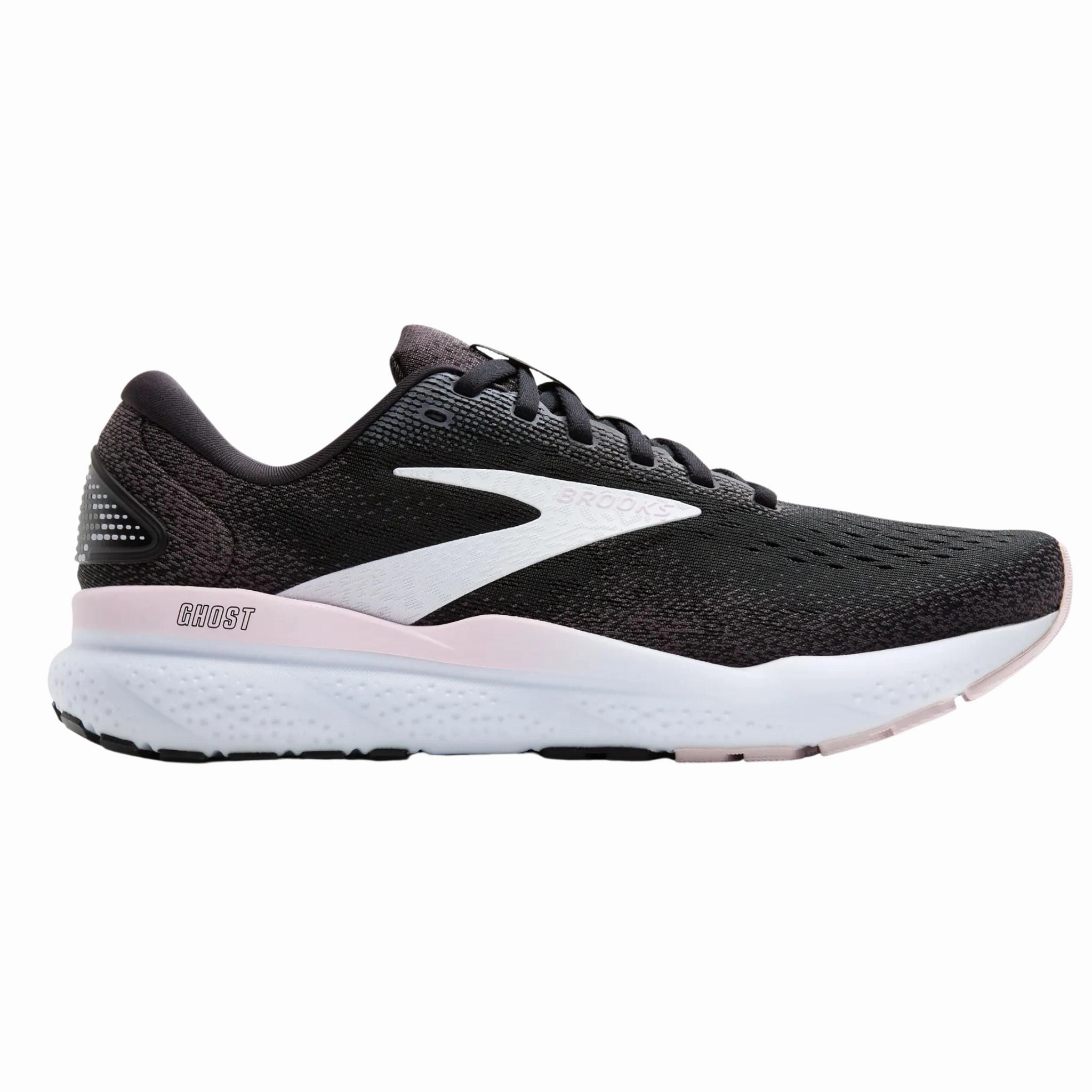 Shock Dispersing Layer Brooks Women's 120407 077 Ghost 16 Black White Orchid Ice Cushion Support Running Shoes