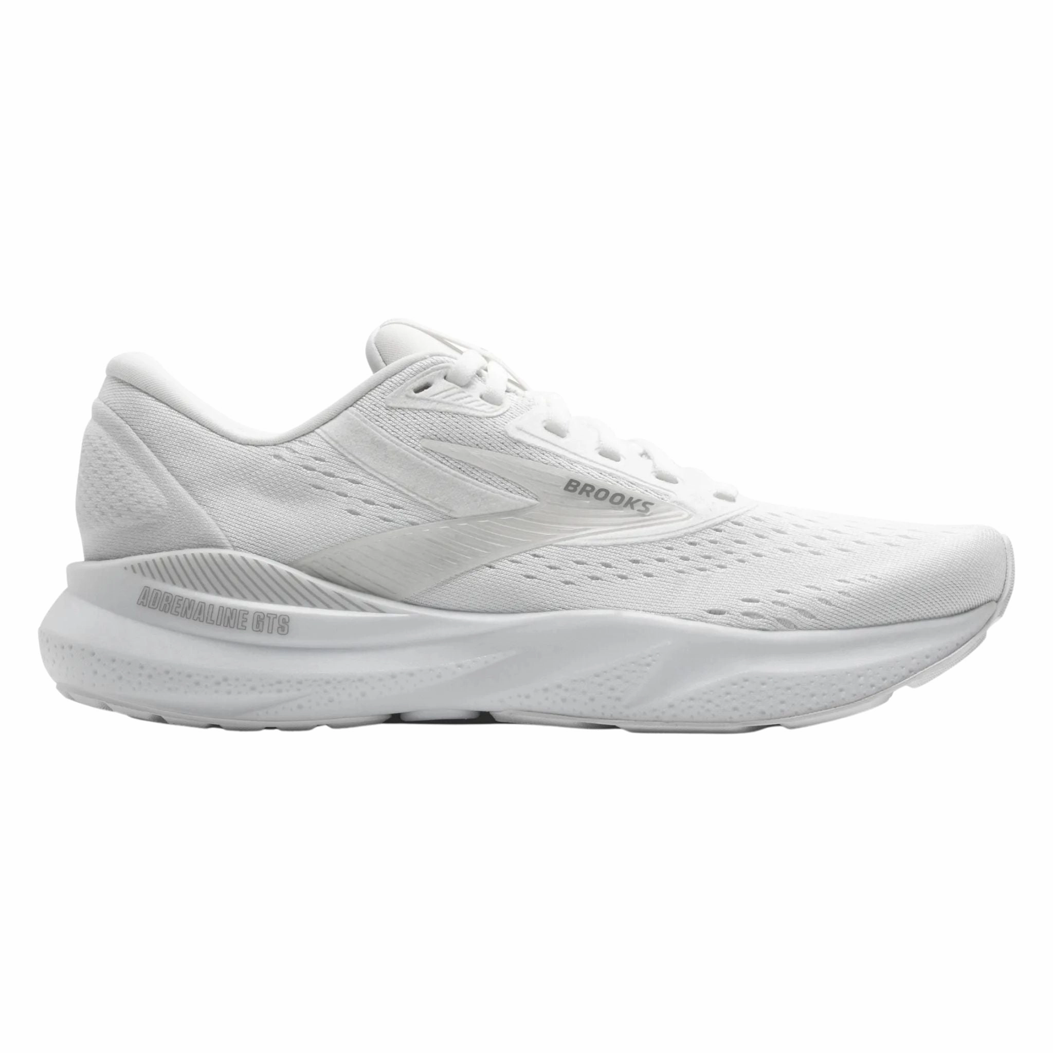 Brooks Women's 120426 148 Adrenaline GTS 24 White Oyster Alloy Cushion Support Running Shoes (WIDE) Cushion Sole