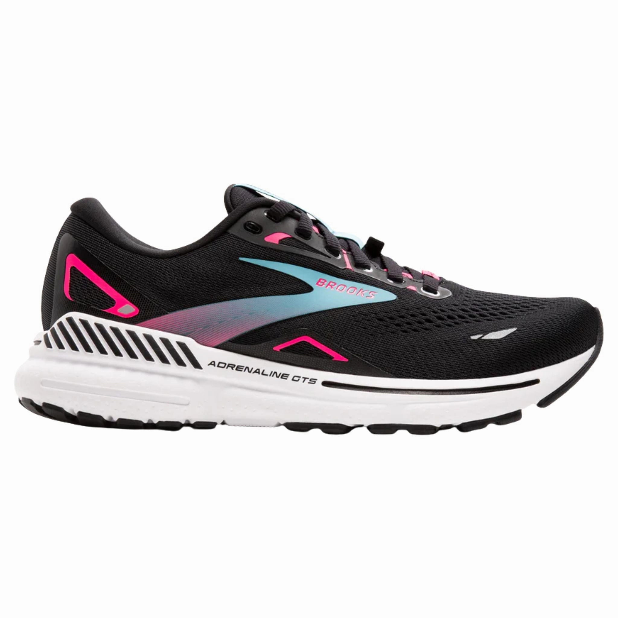 EVAOutsole Brooks Womens's 120413 082 Adrenaline GTS 23 GTX Black Knock Out Pink Aqua Cushion Support Waterproof Running Shoes