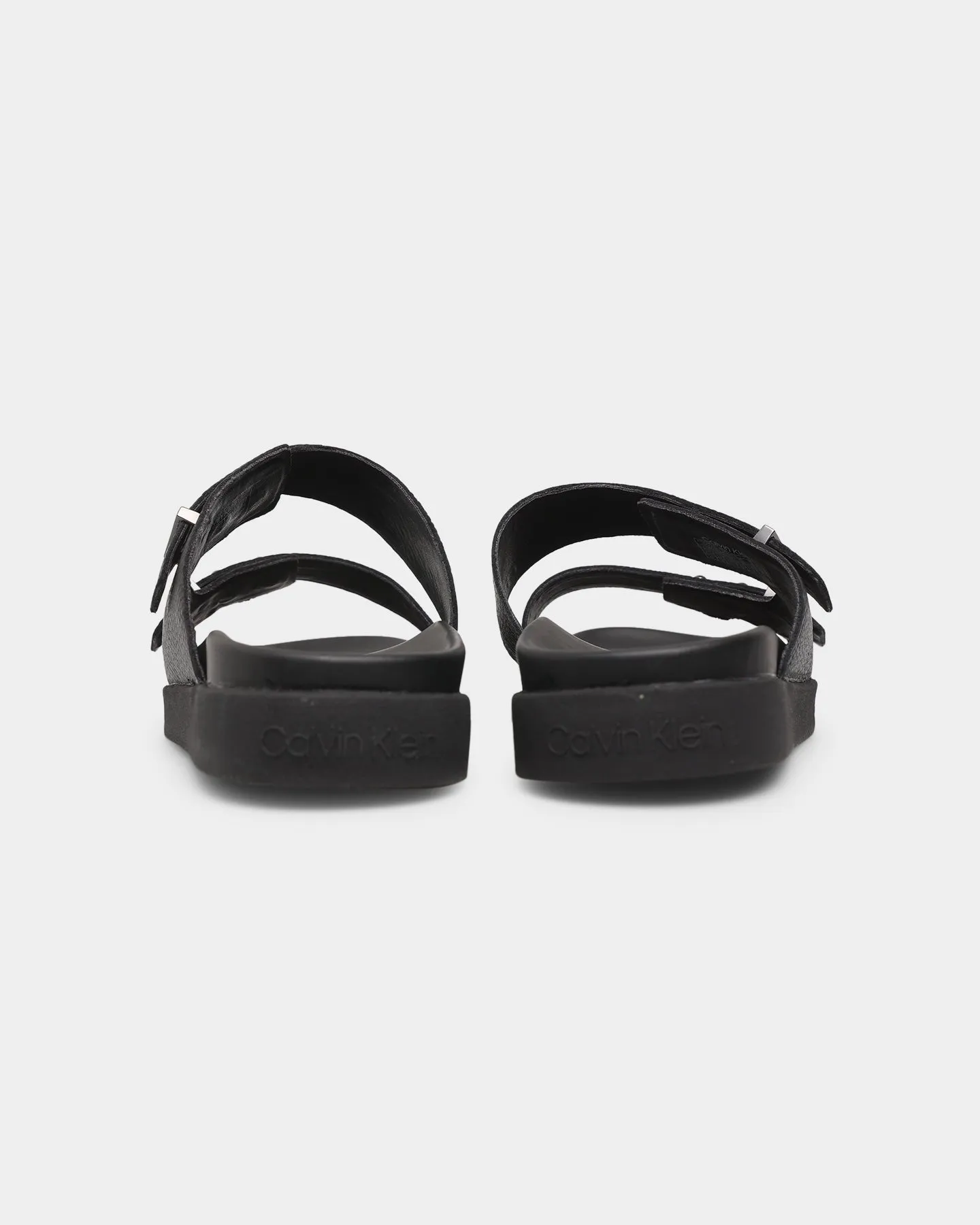Calvin Klein Leather Sandals CK Black family vacation
