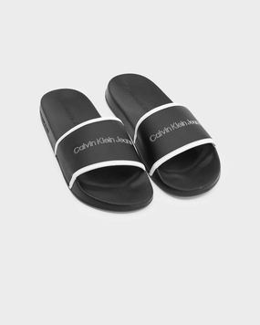 Calvin Klein Women's Institutional Logo Slide Black Sculpted comfort