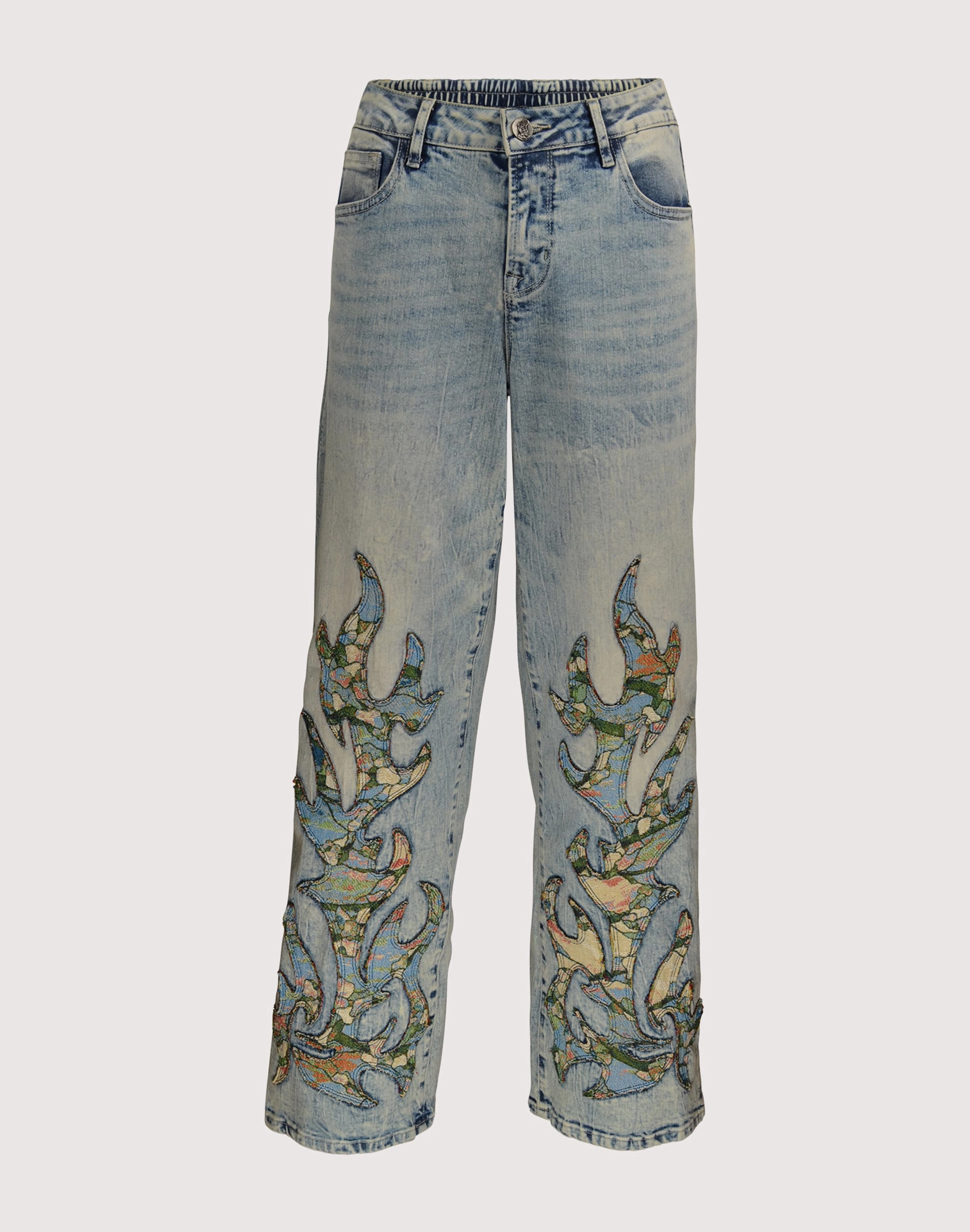 Grindhouse Wide Leg Denim Flame Pants Timeless traction