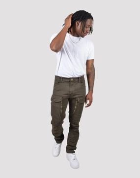 Grindhouse Twill Front Cargo Log Zip Pants strap - on style
